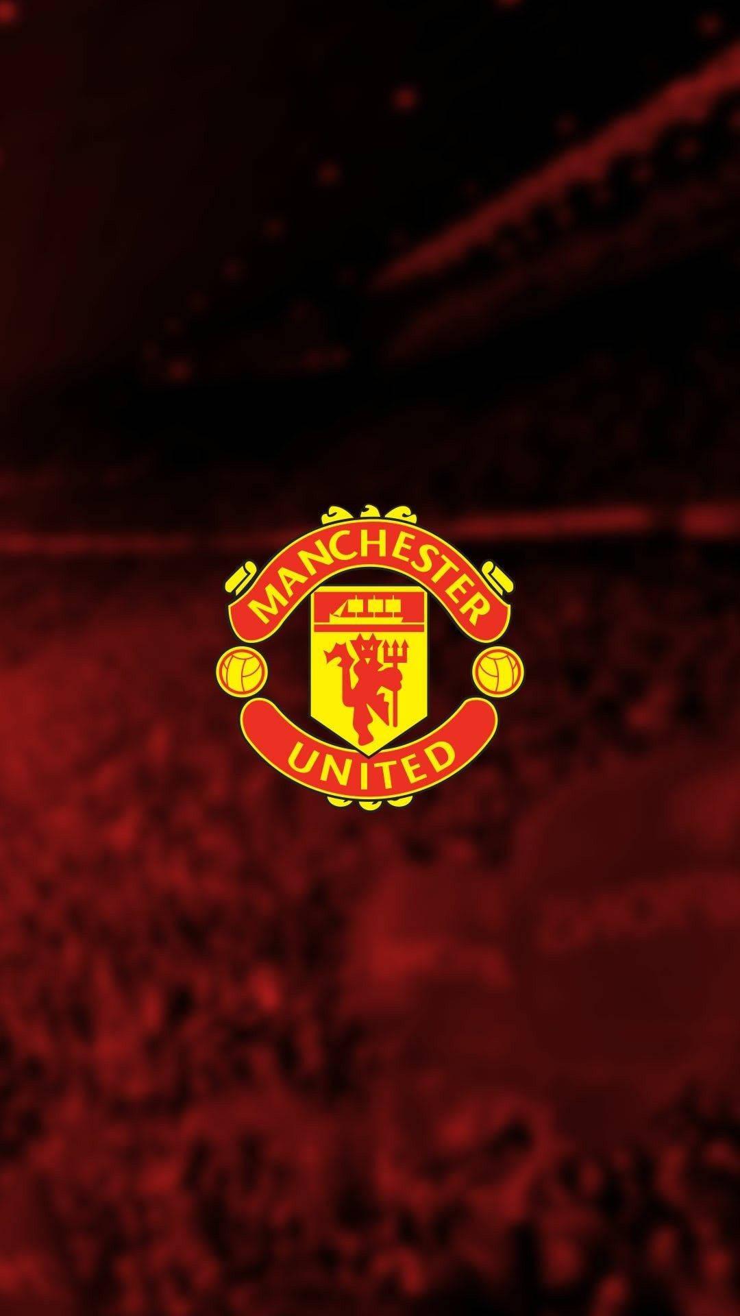 Manchester United Logo With Stadium — 1080x1920 wallpaper