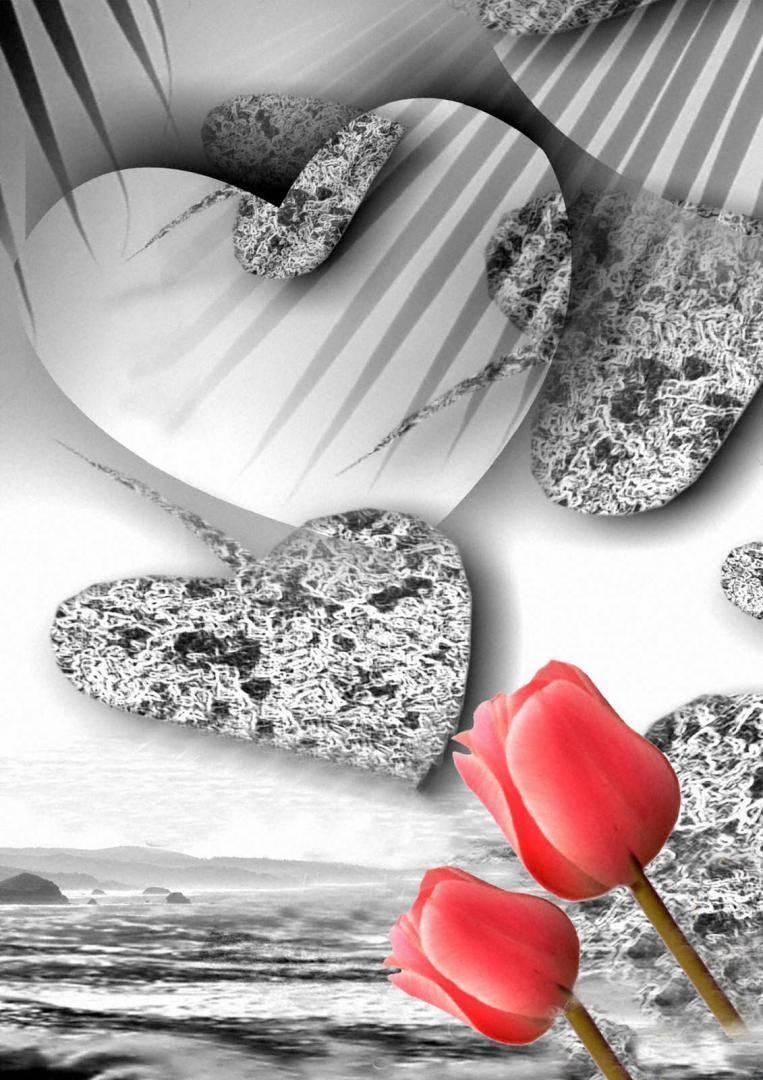 Marble Hearts Love Phone — 763x1080 wallpaper