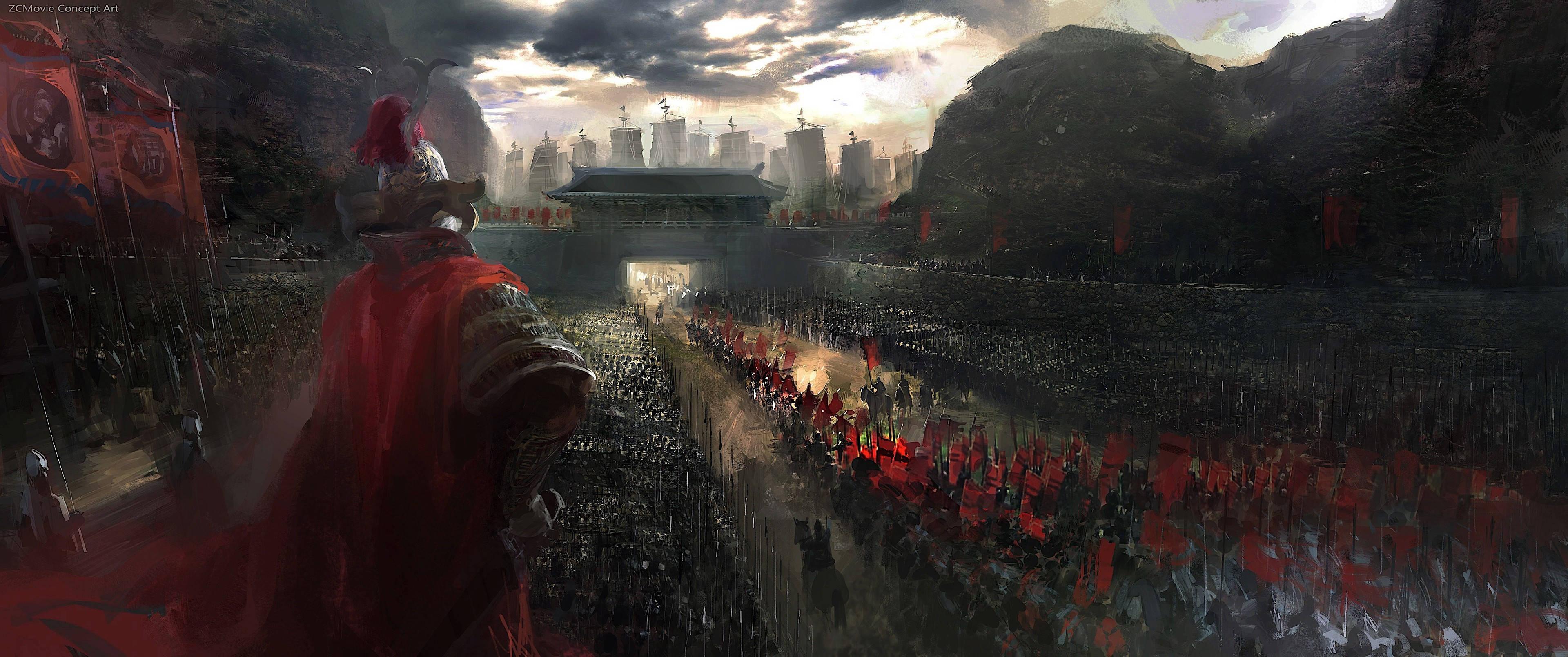 Marching Samurai Soldiers — 3840x1609 wallpaper