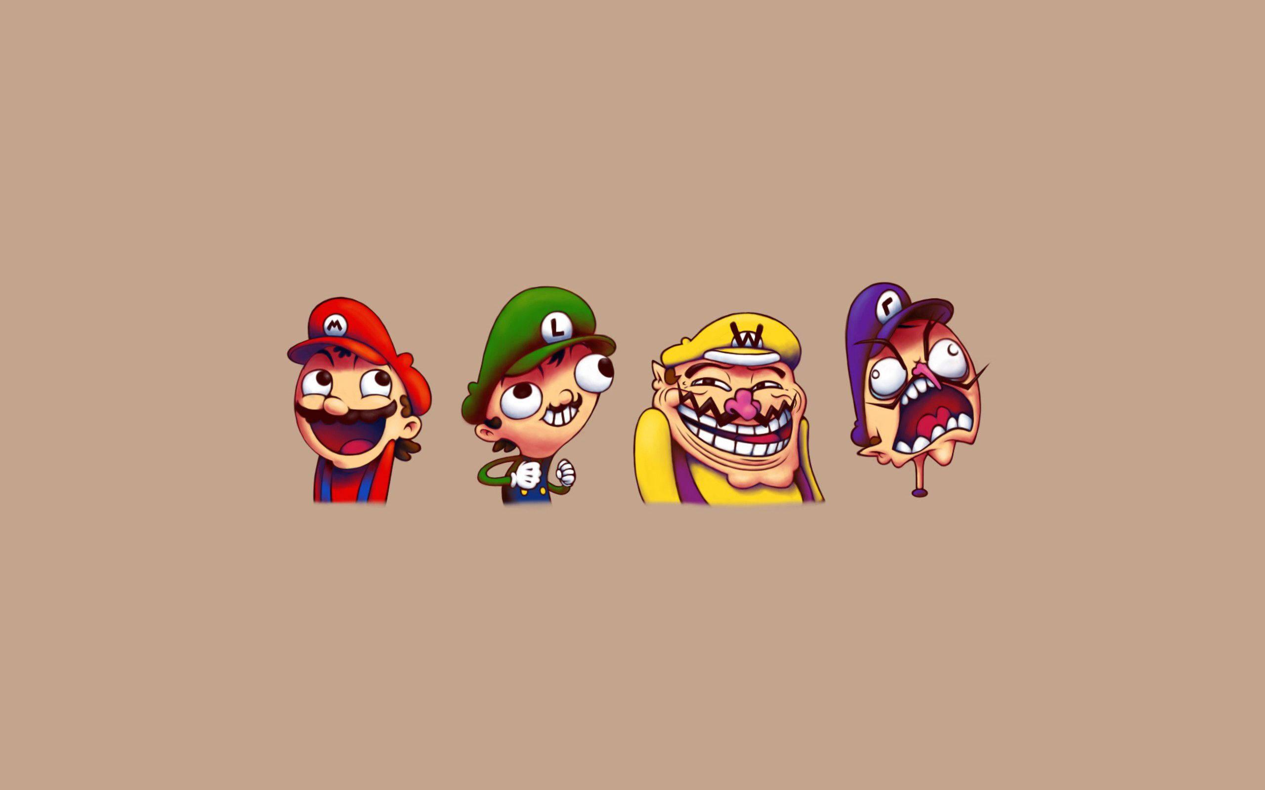 Mario Bros Funny Meme — 2560x1600 wallpaper