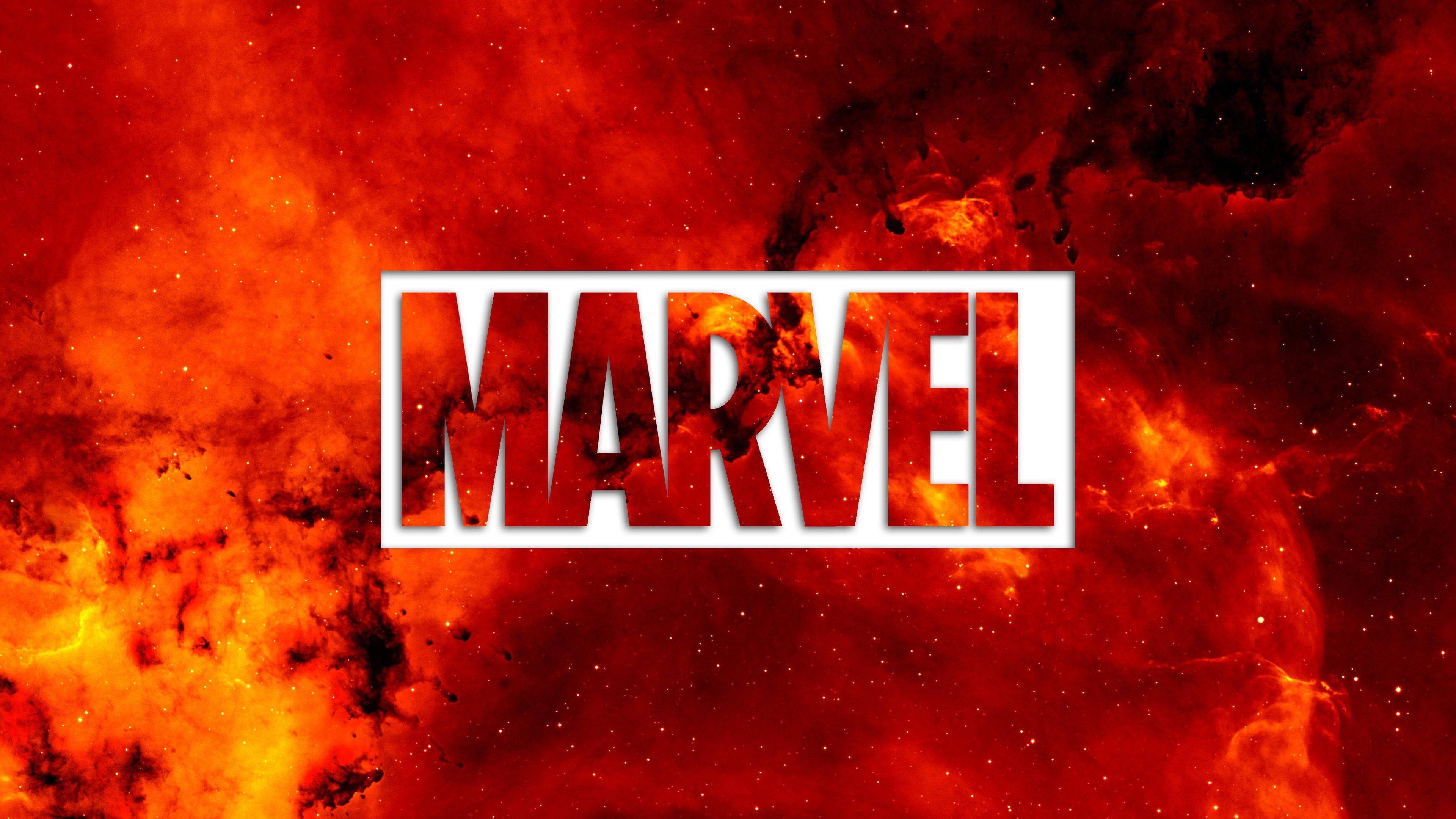 Marvel 4K Flaming Logo — 3840x2160 wallpaper