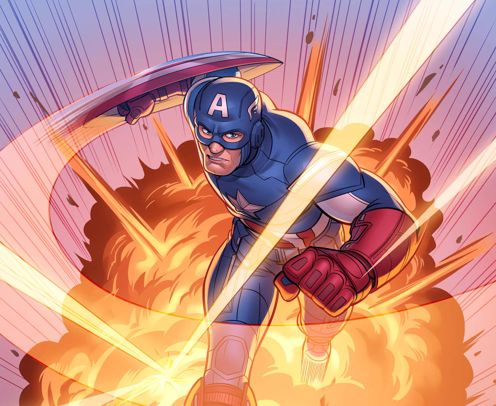 Marvel Comic Captain America Animated Fanart Background — 1920x1569 wallpaper