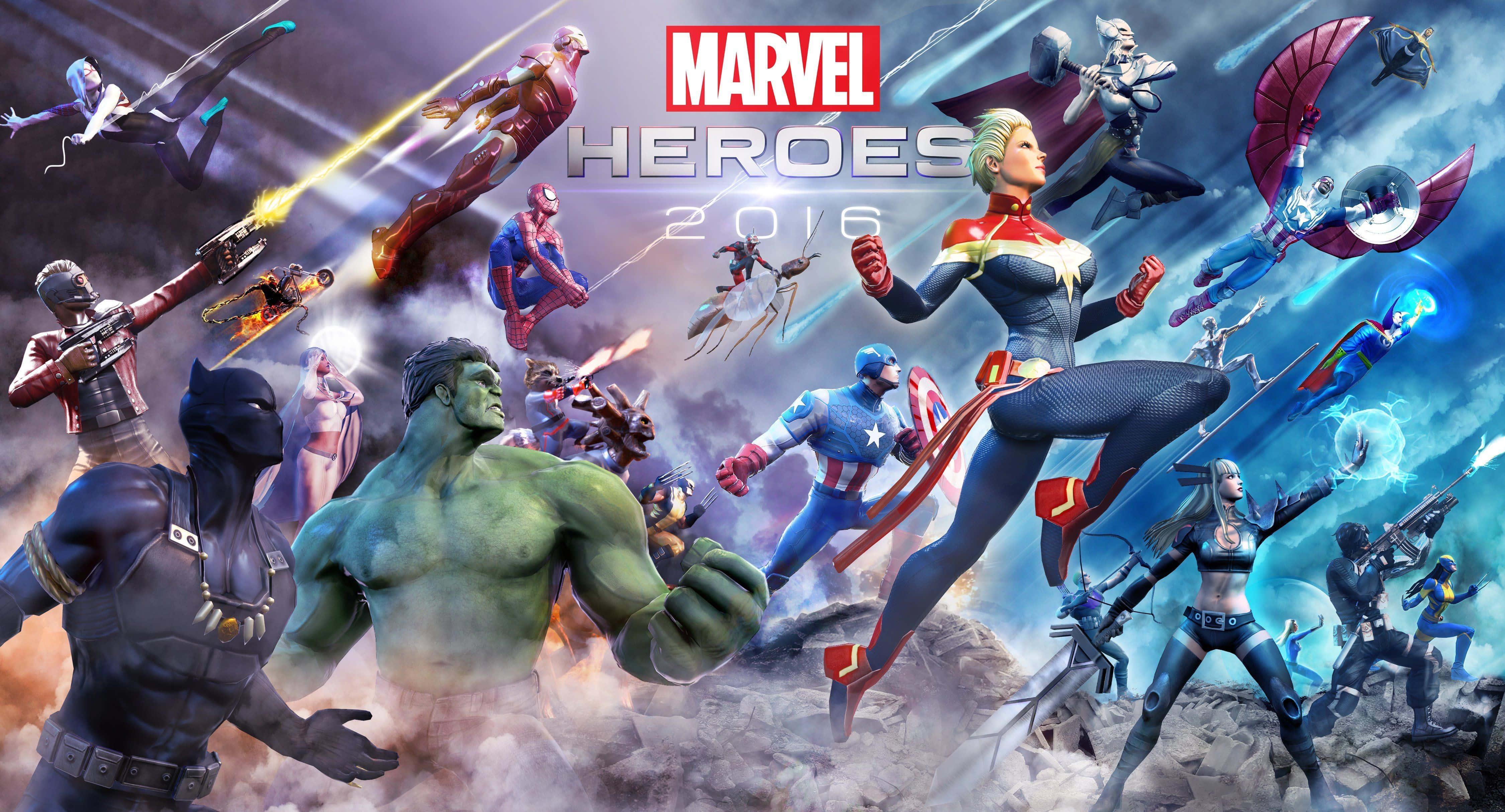 Marvel Comics Characters in Action — 4500x2429 wallpaper