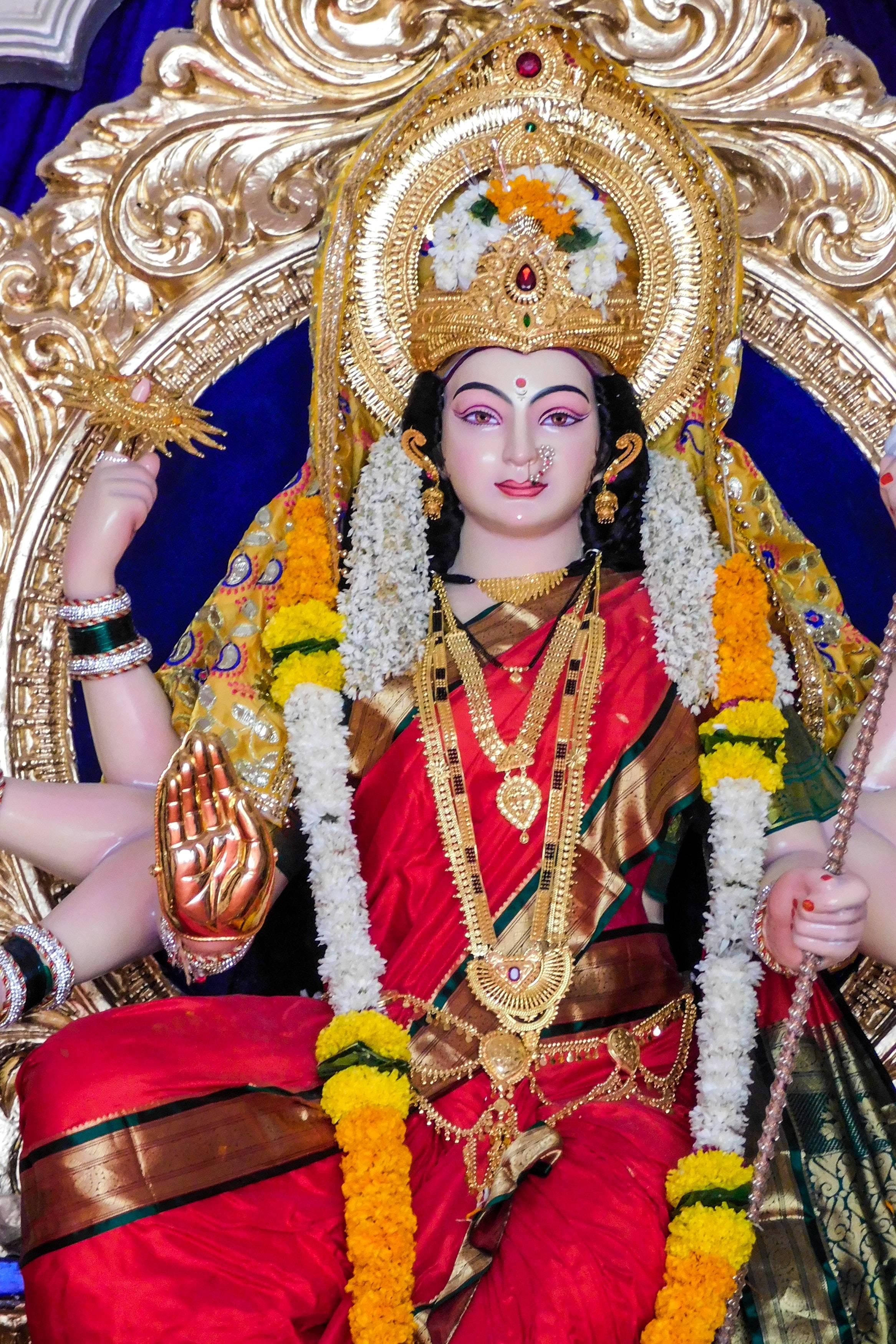 Mata Rani Garlands Over Shoulders — 2333x3500 wallpaper