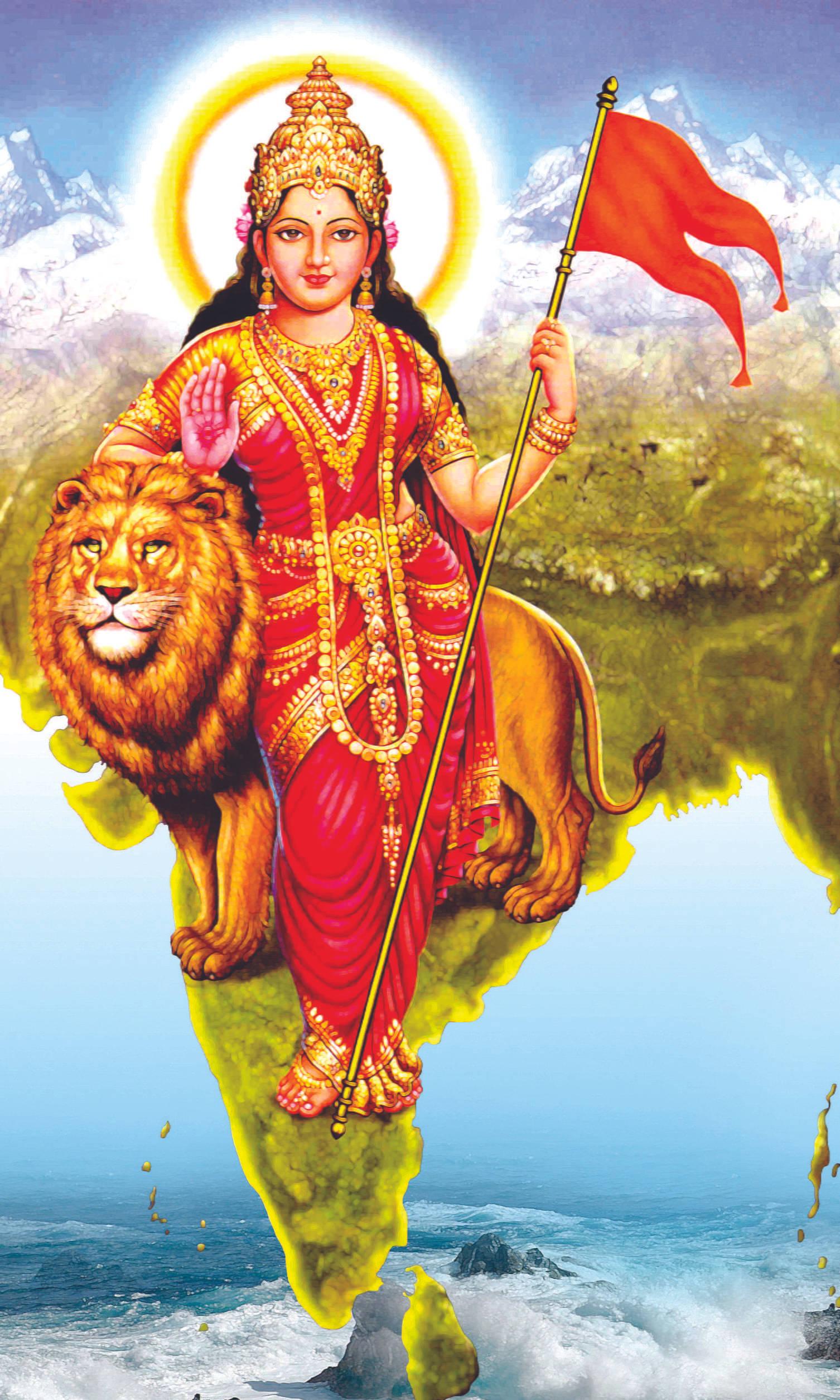 Mata Rani Holding Red Flag — 1506x2509 wallpaper