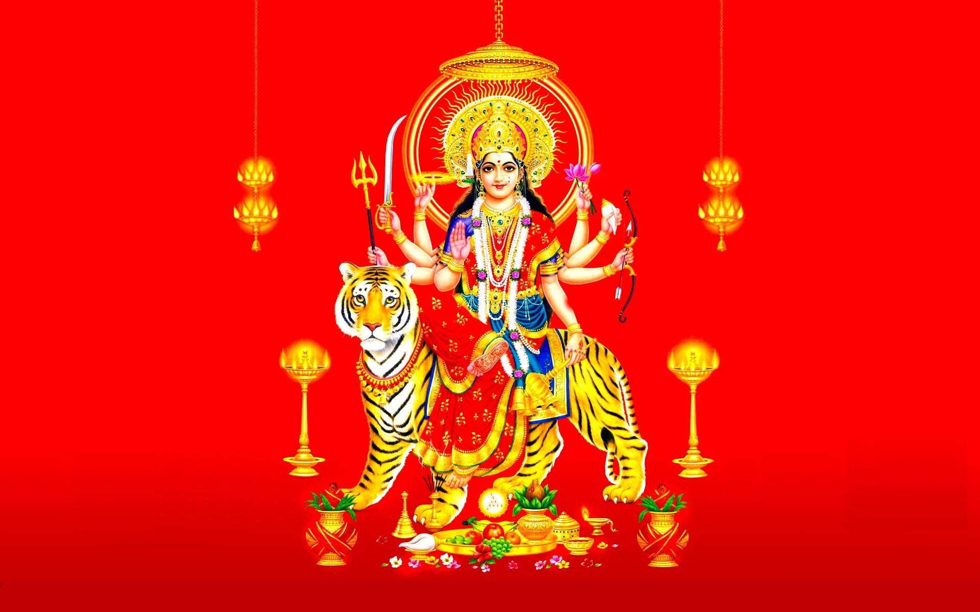Mata Rani Red Background — 1920x1200 wallpaper