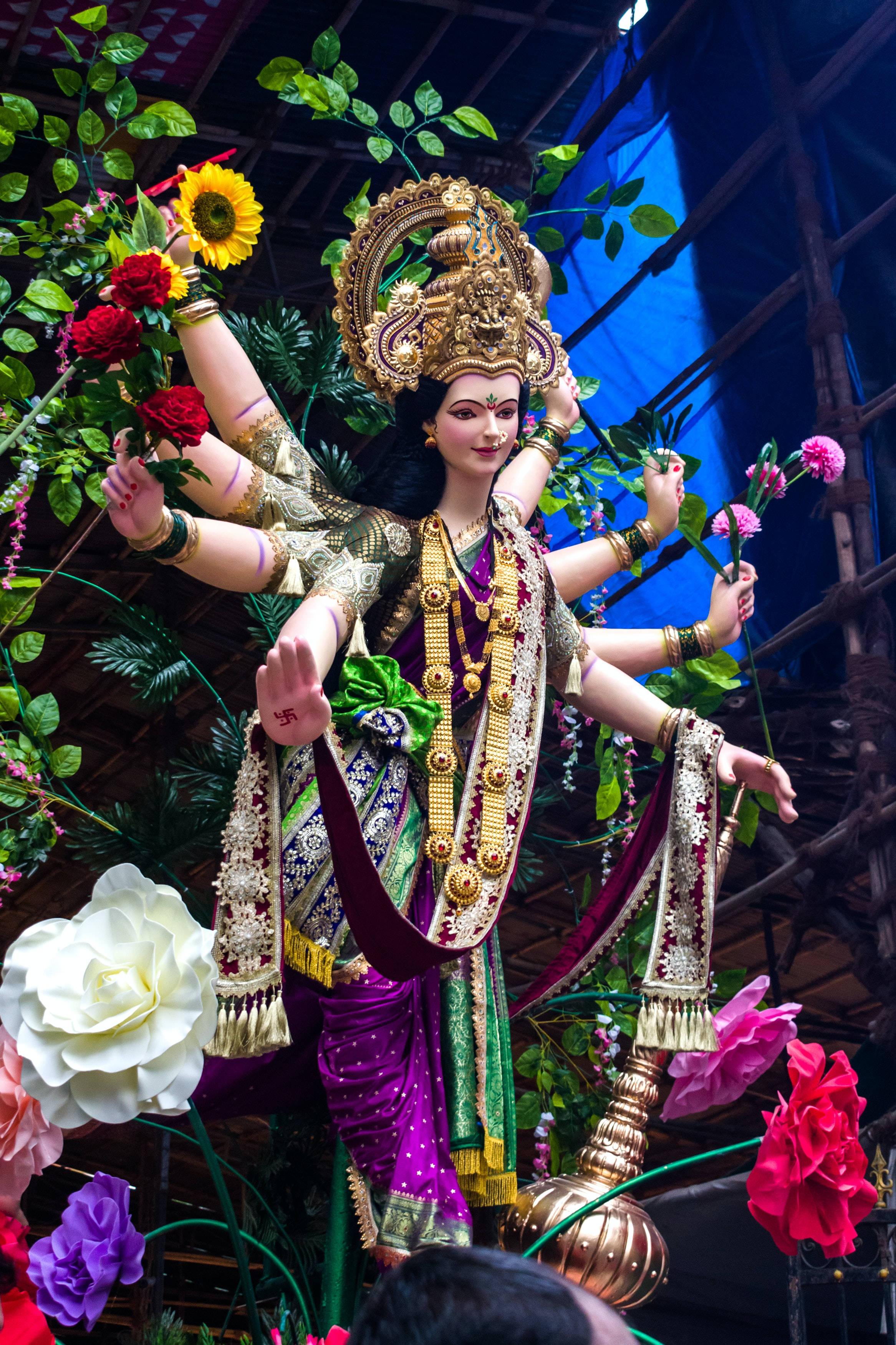 Mata Rani Six Hands Flowers — 2333x3500 wallpaper