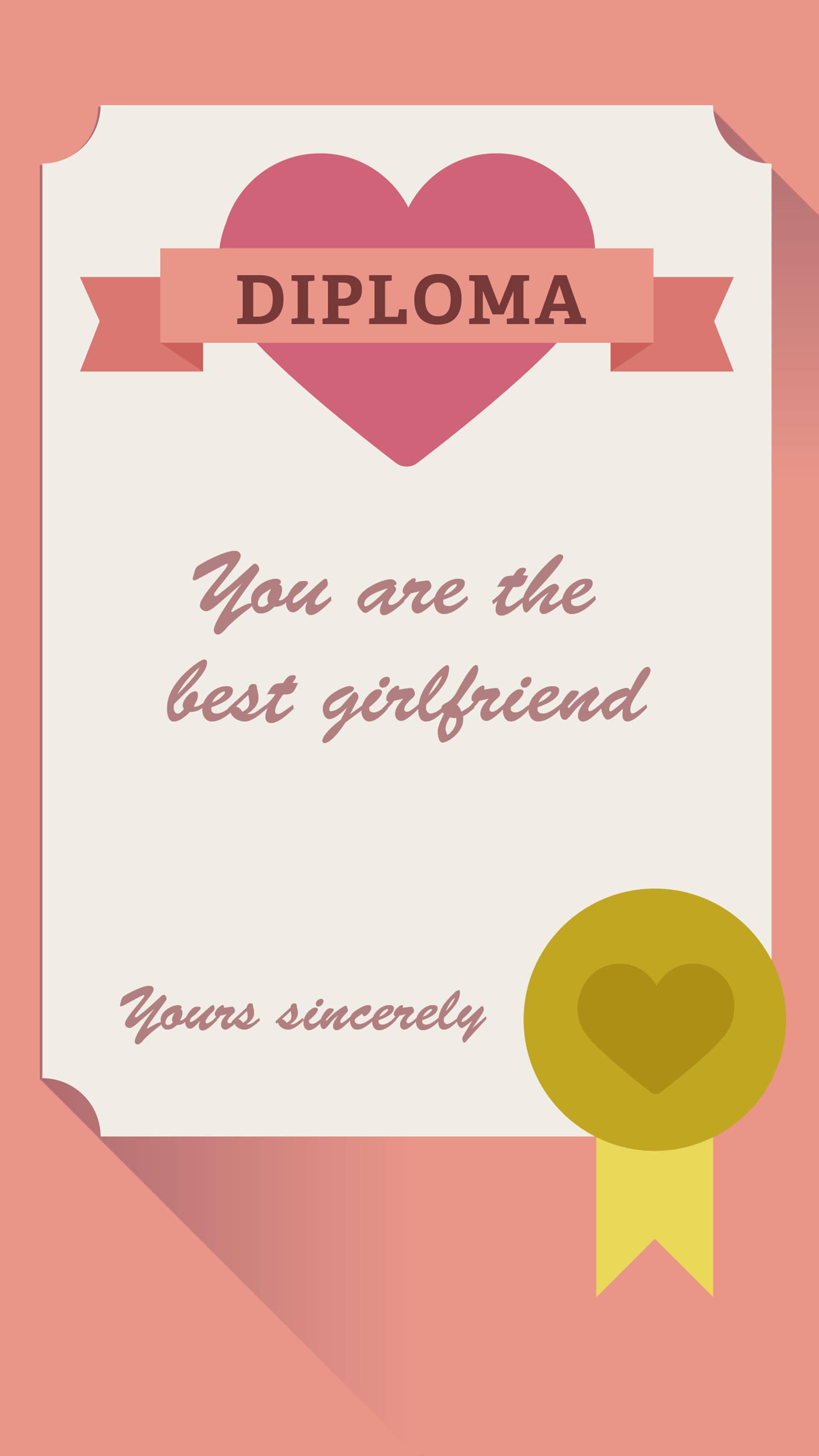 Matching Best Girlfriend Diploma — 1920x3412 wallpaper