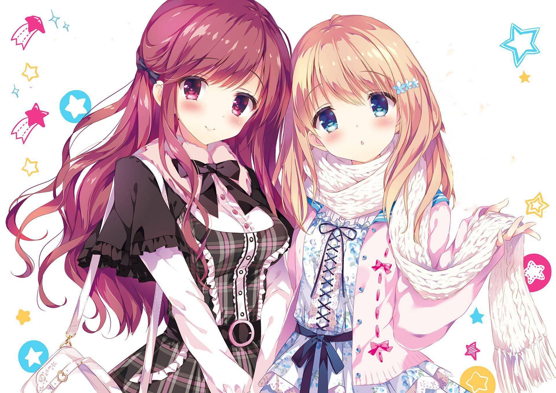 Matching BFF Anime Girls — 1920x1358 wallpaper