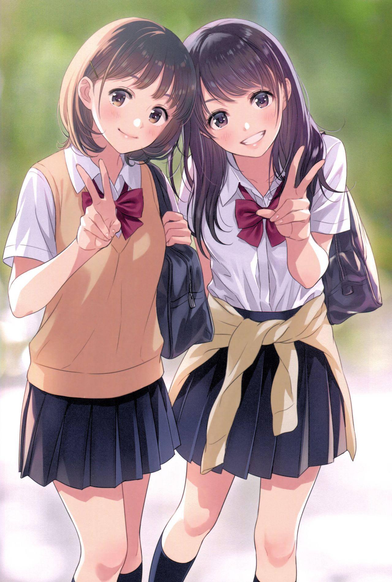 Matching BFF Anime Students — 1280x1899 wallpaper