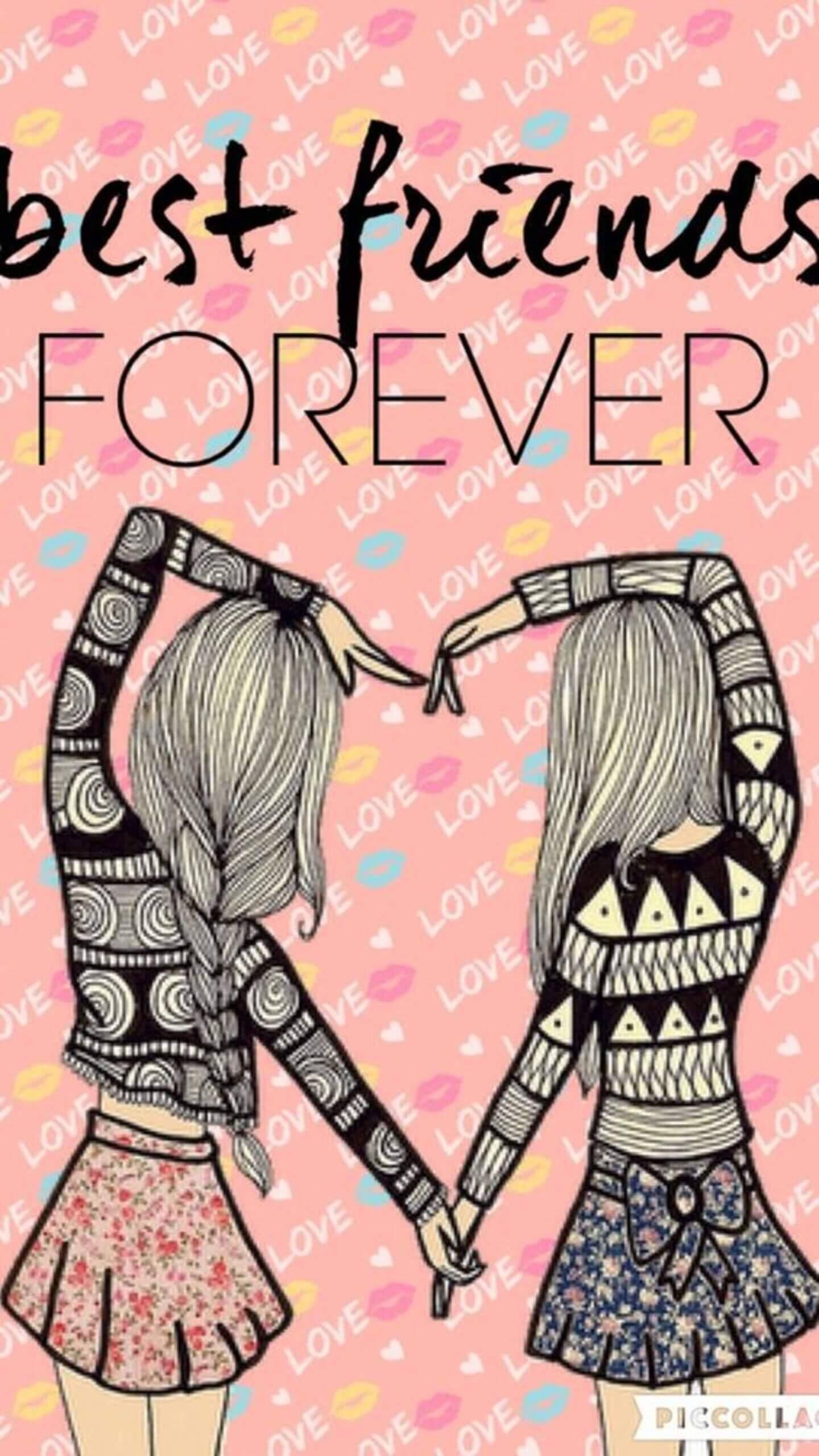 Matching BFF Forever Heart — 1440x2560 wallpaper