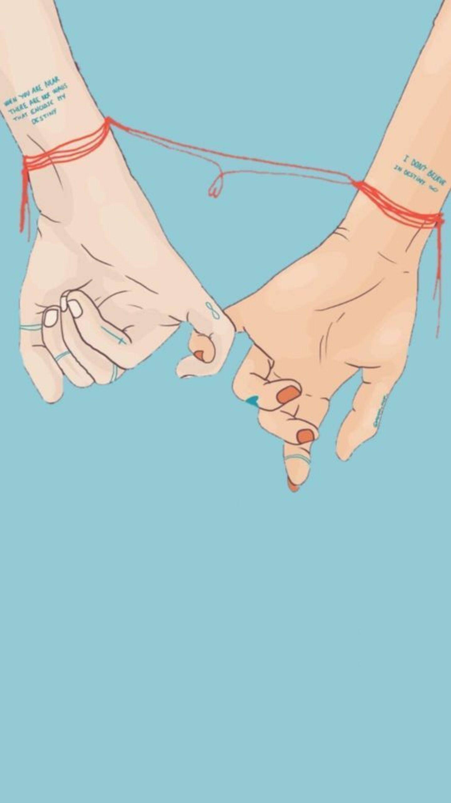 Matching BFF Red String — 1440x2560 wallpaper