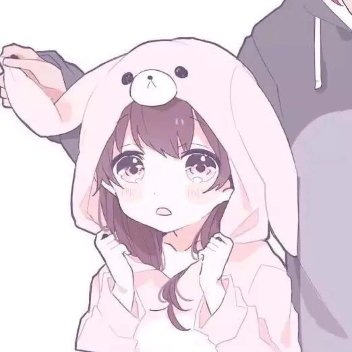 Matching Couple Pfp Animal Hoodie Girl — 1200x1200 wallpaper