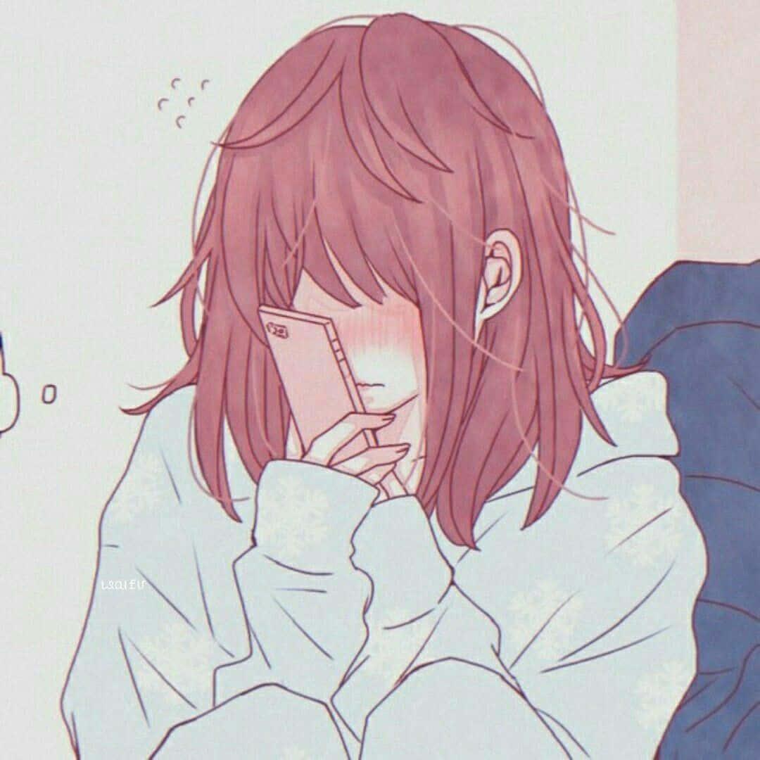 Matching Couple Pfp Blushing Anime Girl — 1080x1080 wallpaper