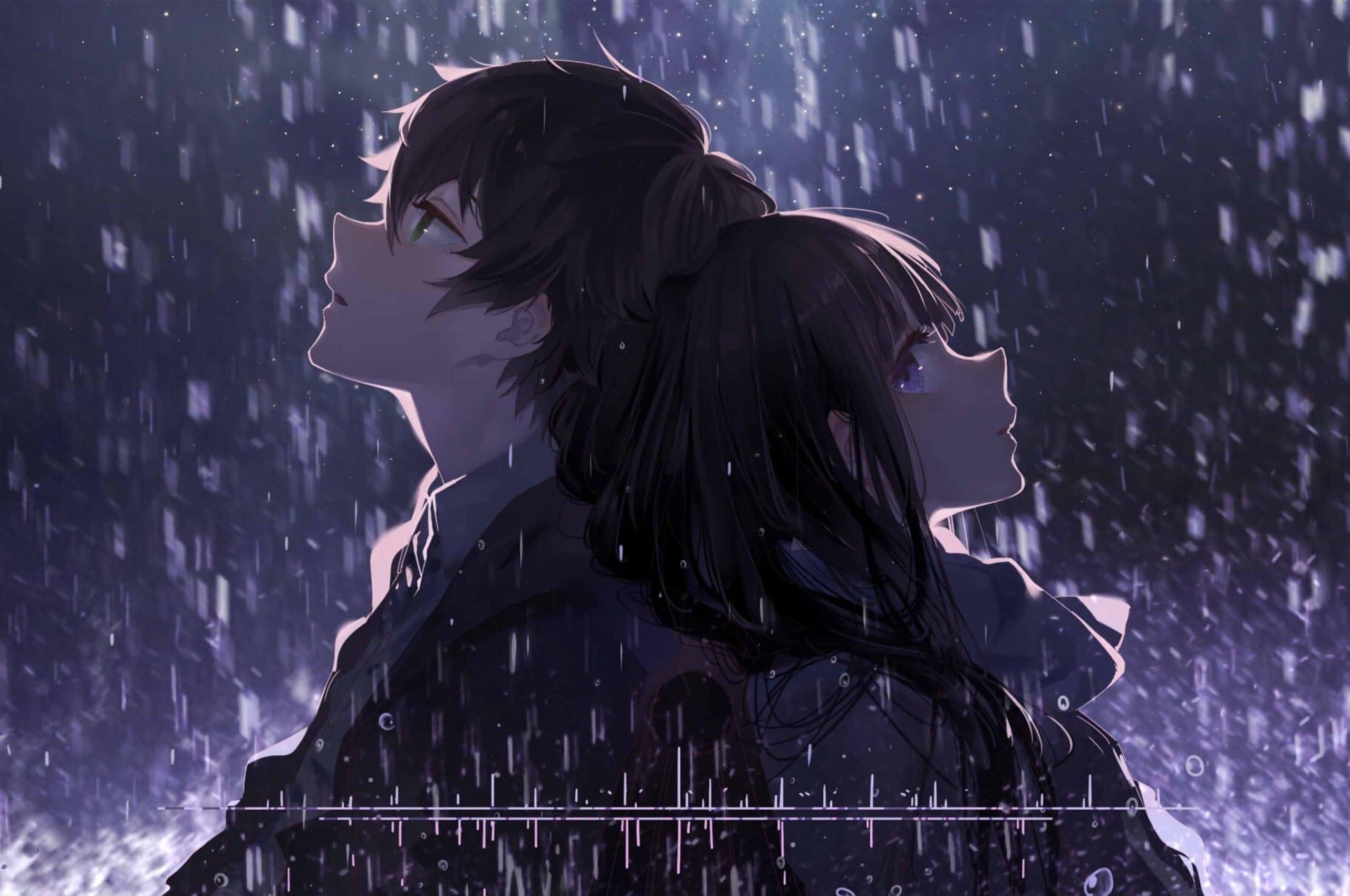 Matching Couple Pfp Under Rain — 2560x1700 wallpaper
