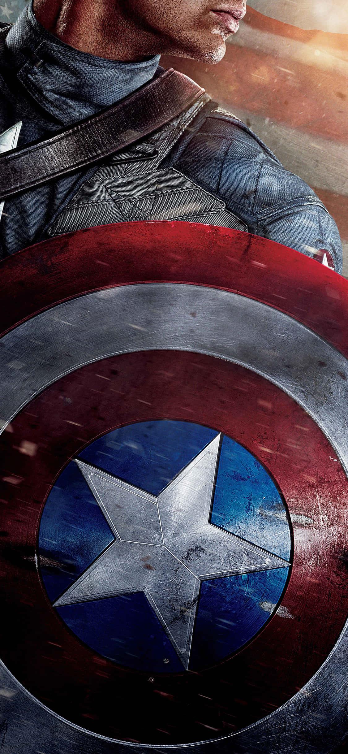 MCU Hero Captain America Shield Background — 1125x2436 wallpaper