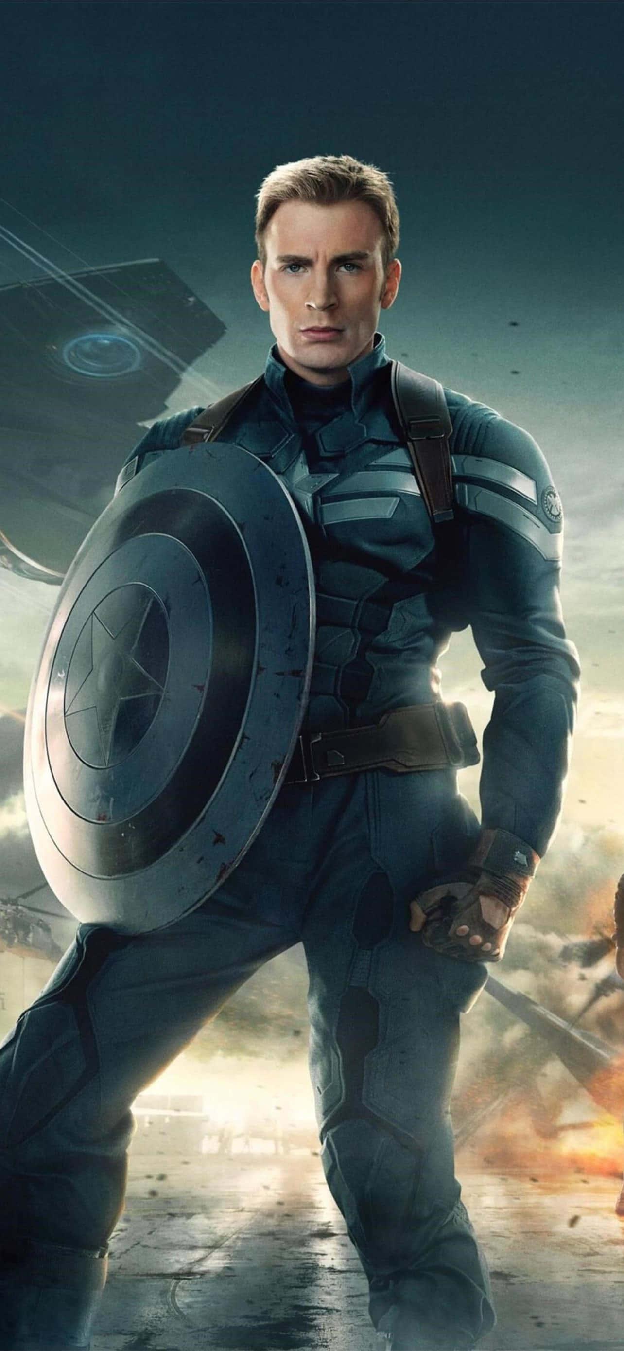 MCU Hero Steve Rogers Captain America The Winter Soldier Background — 1284x2778 wallpaper