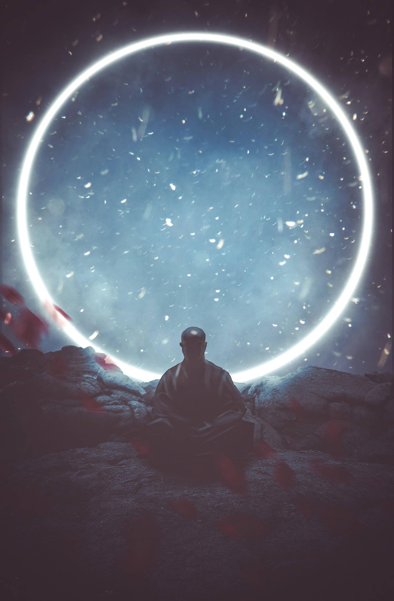 Meditating Buddha Monk — 1600x2442 wallpaper