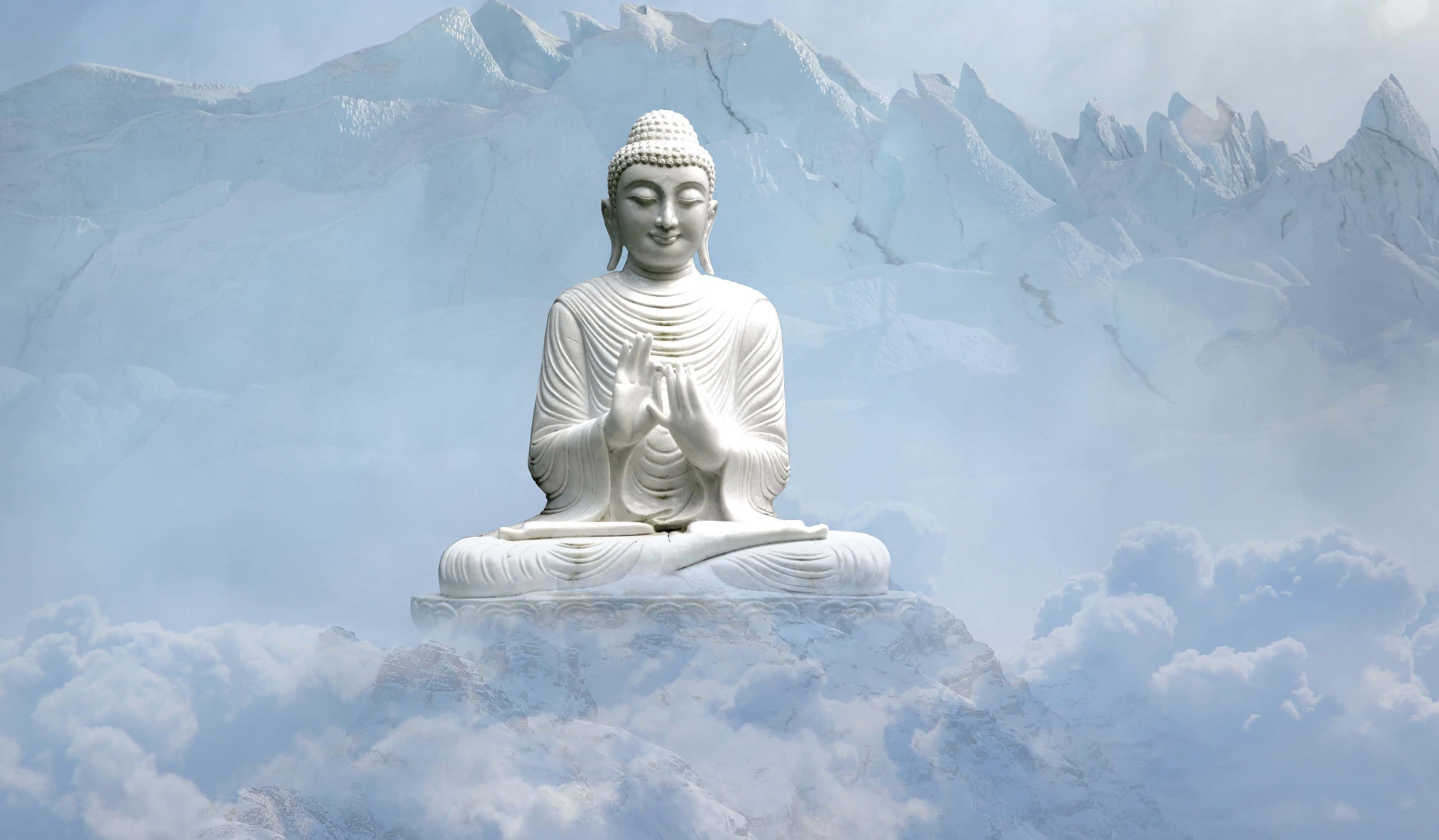 Meditating with a peaceful Buddha — 3447x2013 wallpaper