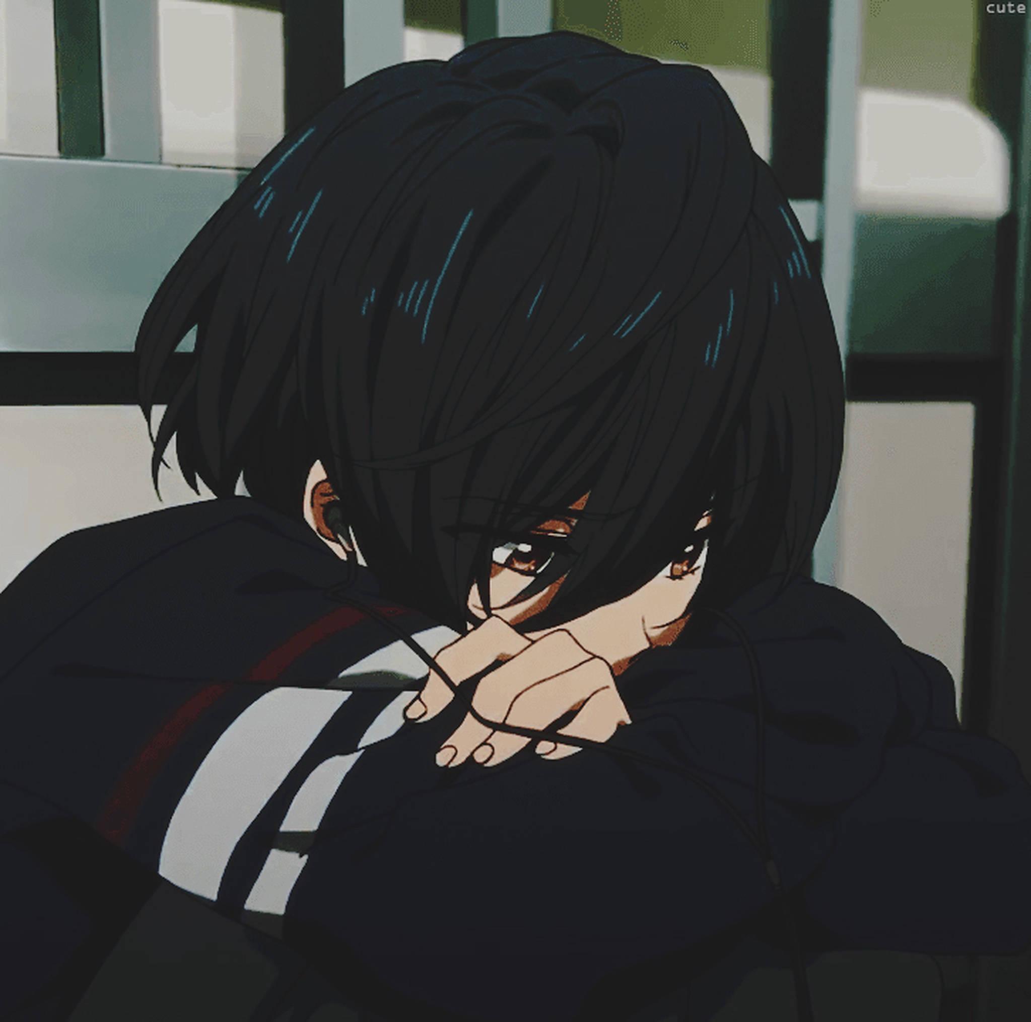 Melancholic Emo Girl PFP — 2047x2030 wallpaper