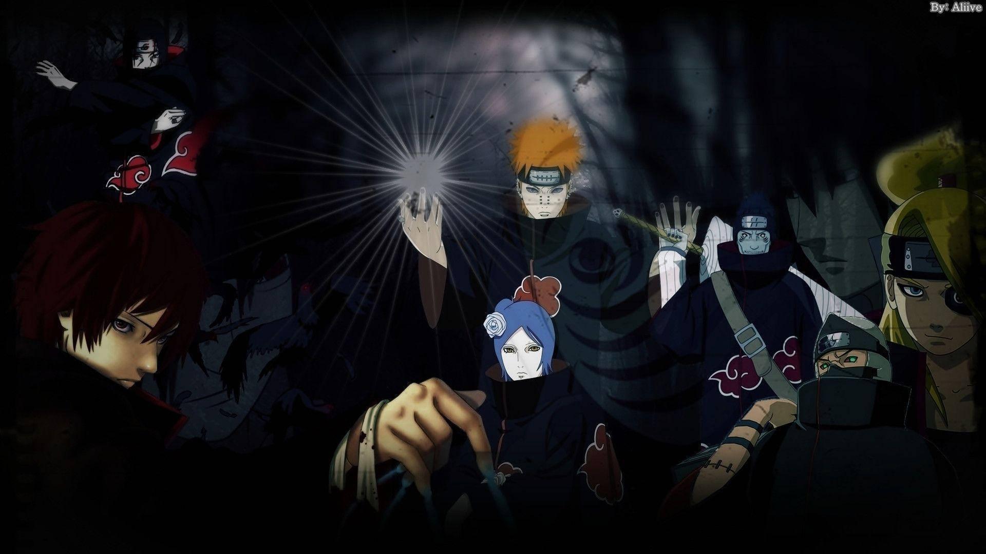 Members of the Akatsuki Group in Naruto Shippuden — 1920x1080 wallpaper