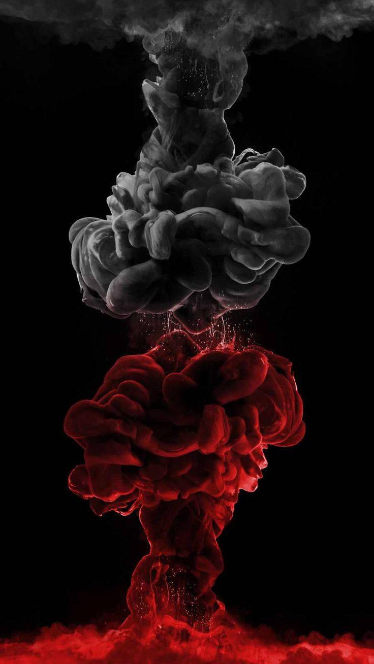 Men Phone Black Red Smoke — 736x1308 wallpaper