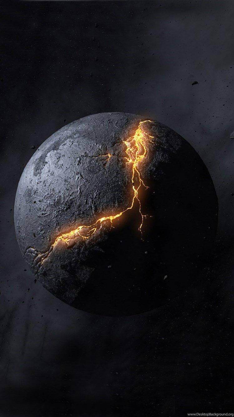 Men Phone Dark Planet Fractured — 750x1334 wallpaper
