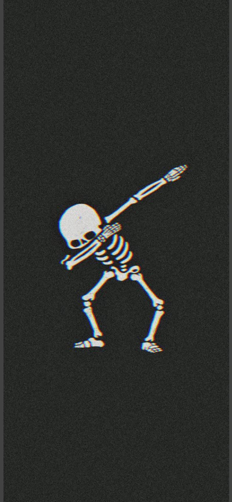 Men Phone Skeleton Dabbing — 800x1734 wallpaper