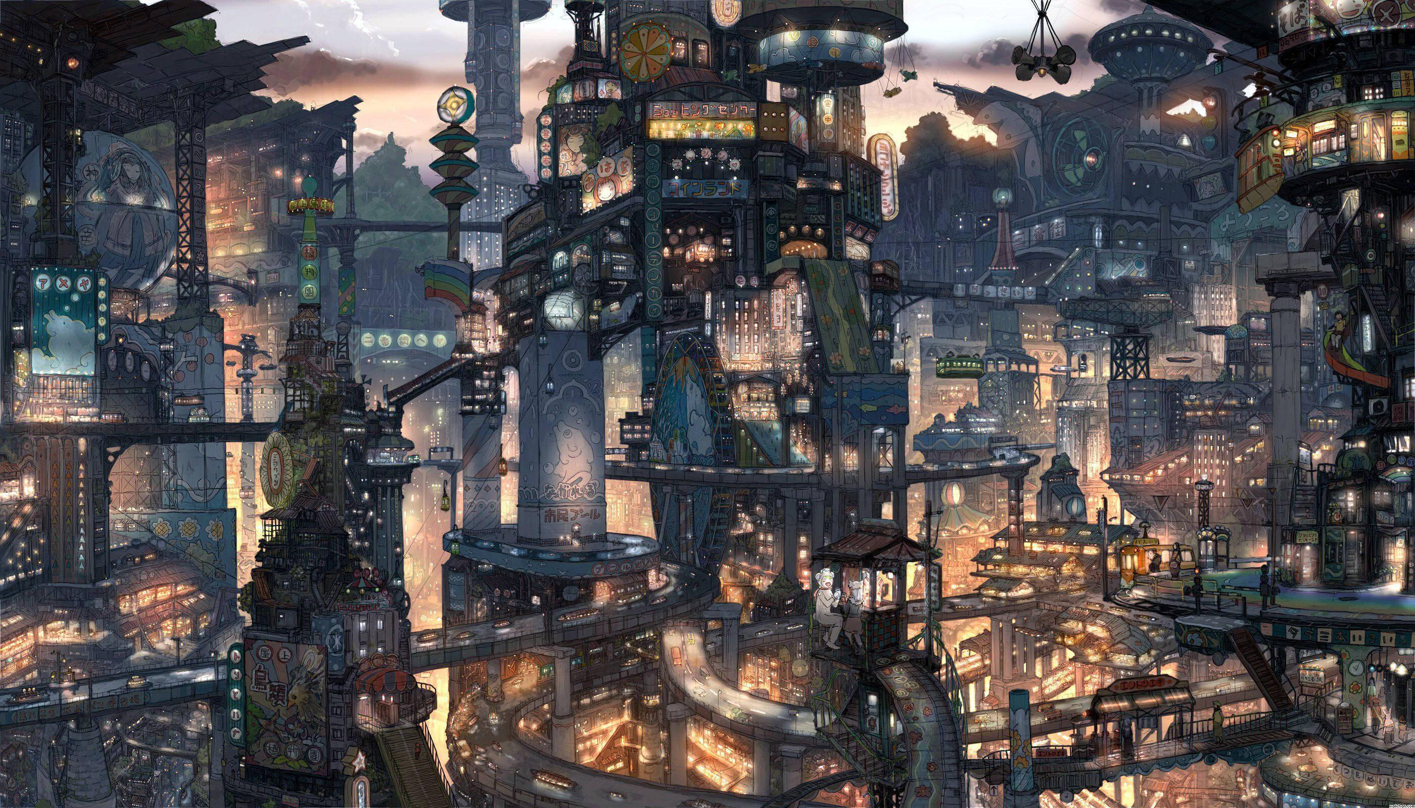 Merging Dimensions: A Cyberpunk City Evolution — 2800x1600 wallpaper