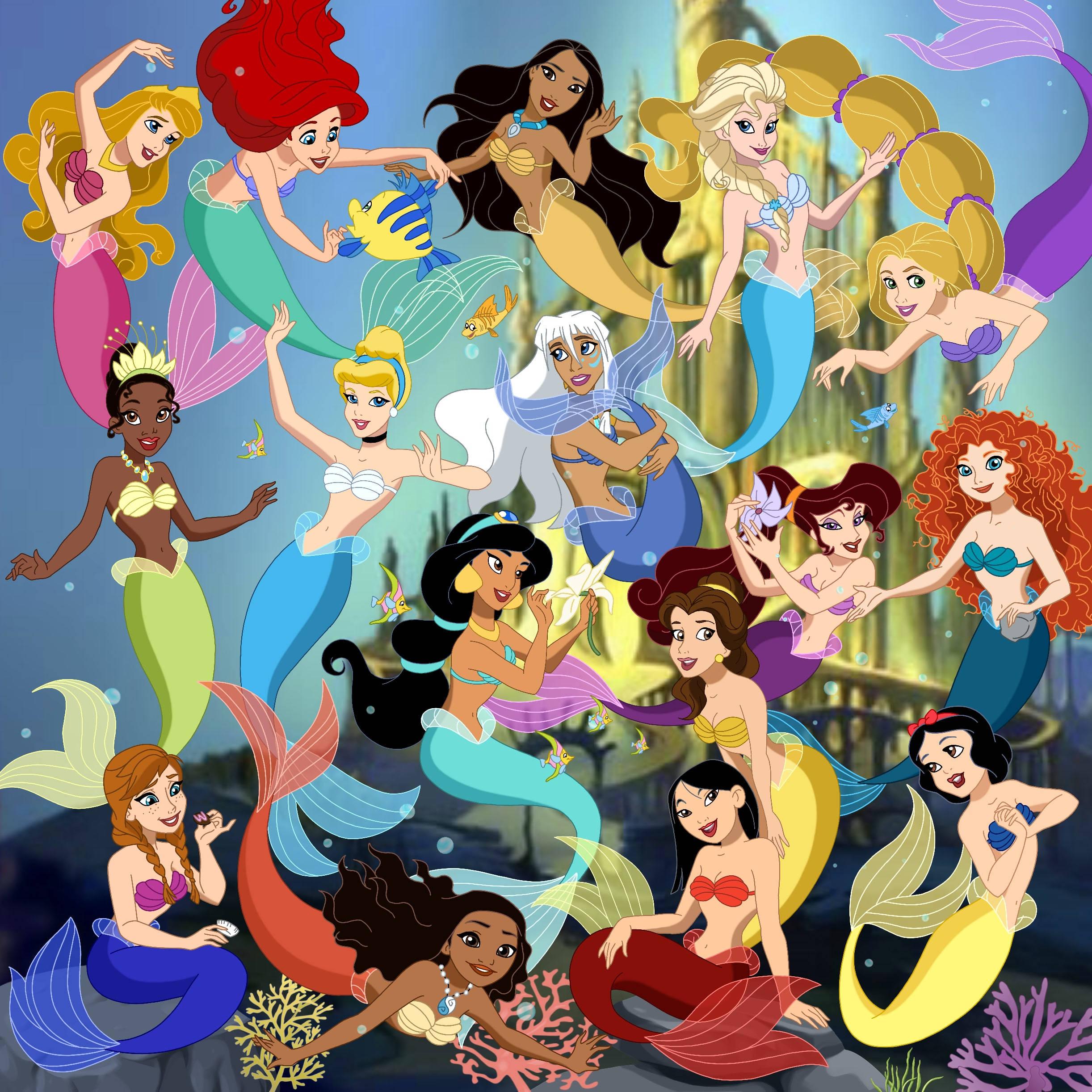Mermaid Disney Princesses — 2444x2444 wallpaper