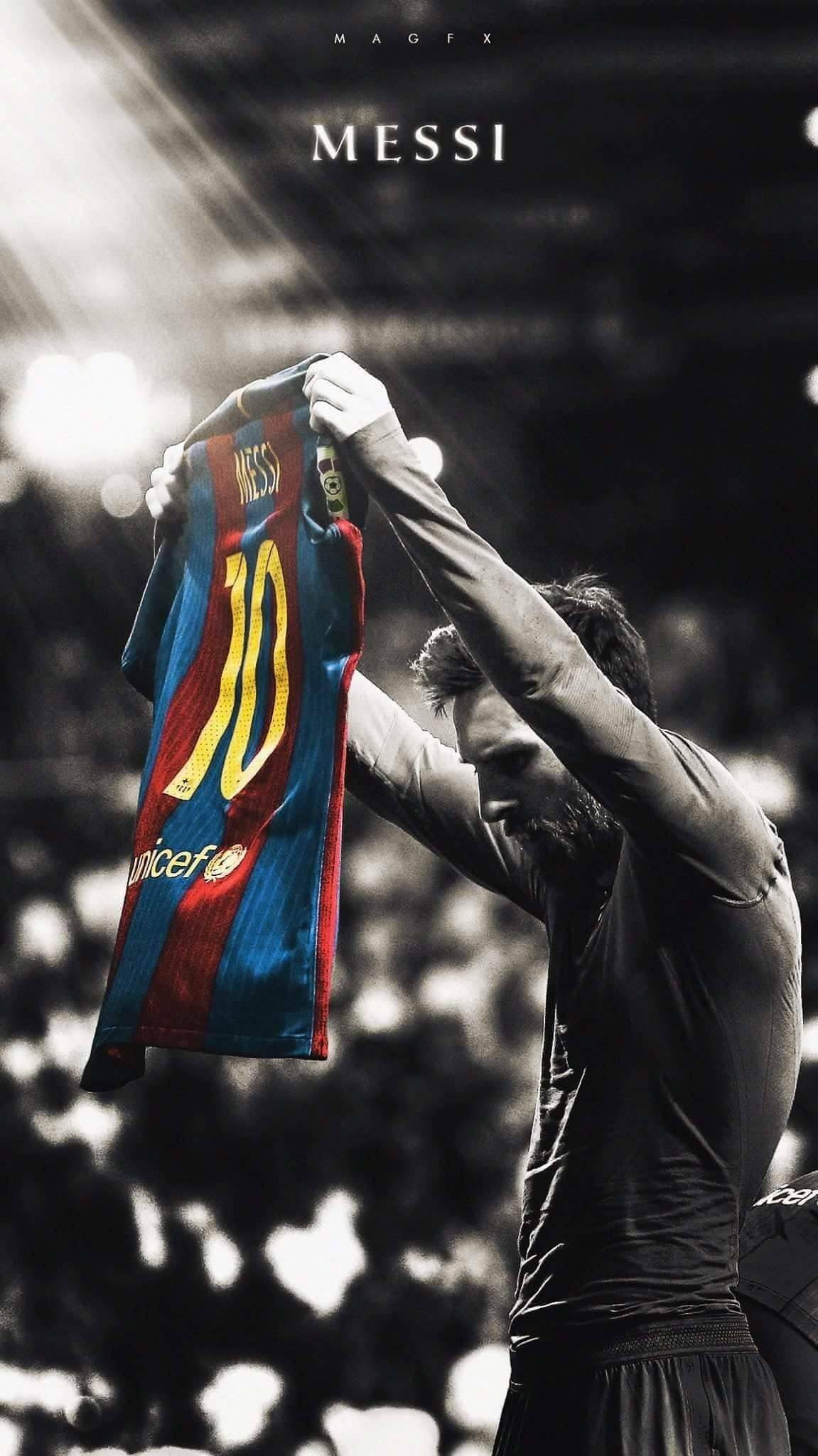 Messi And Barcelona Jersey — 1151x2048 wallpaper