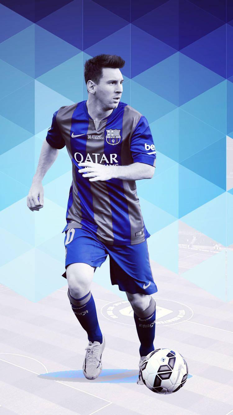 Messi Shines Through The Geometric Art — 750x1334 wallpaper