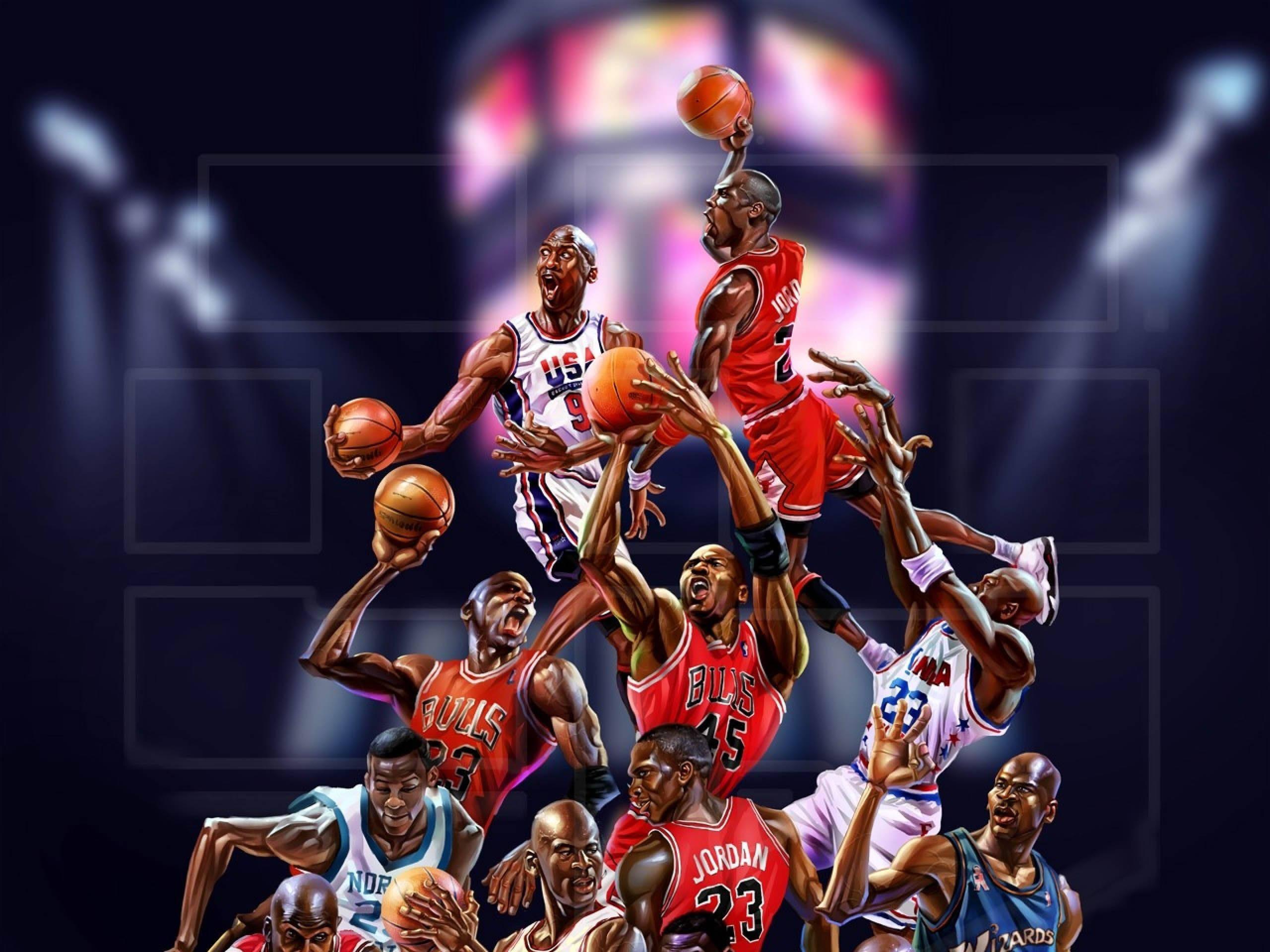 Michael Jordan dunking during a game with the Chicago Bulls. — 2560x1920 wallpaper