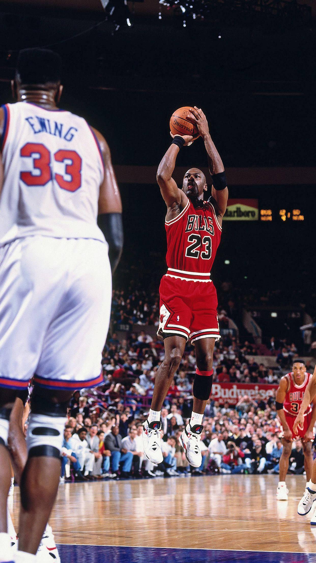 Michael Jordan Sinking The Free Throw — 1242x2208 wallpaper