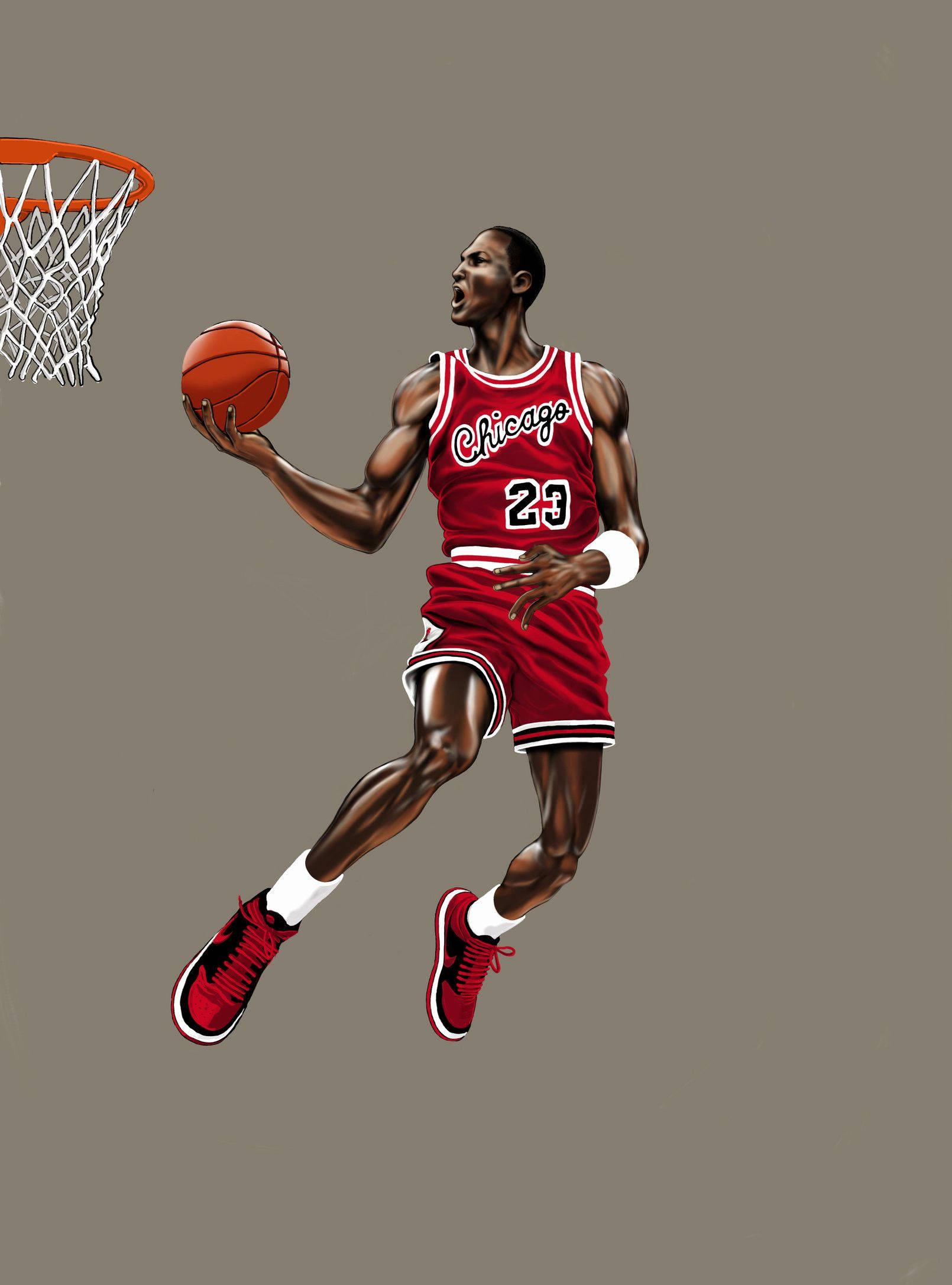 Michael Jordan slams the dunk — 1610x2173 wallpaper