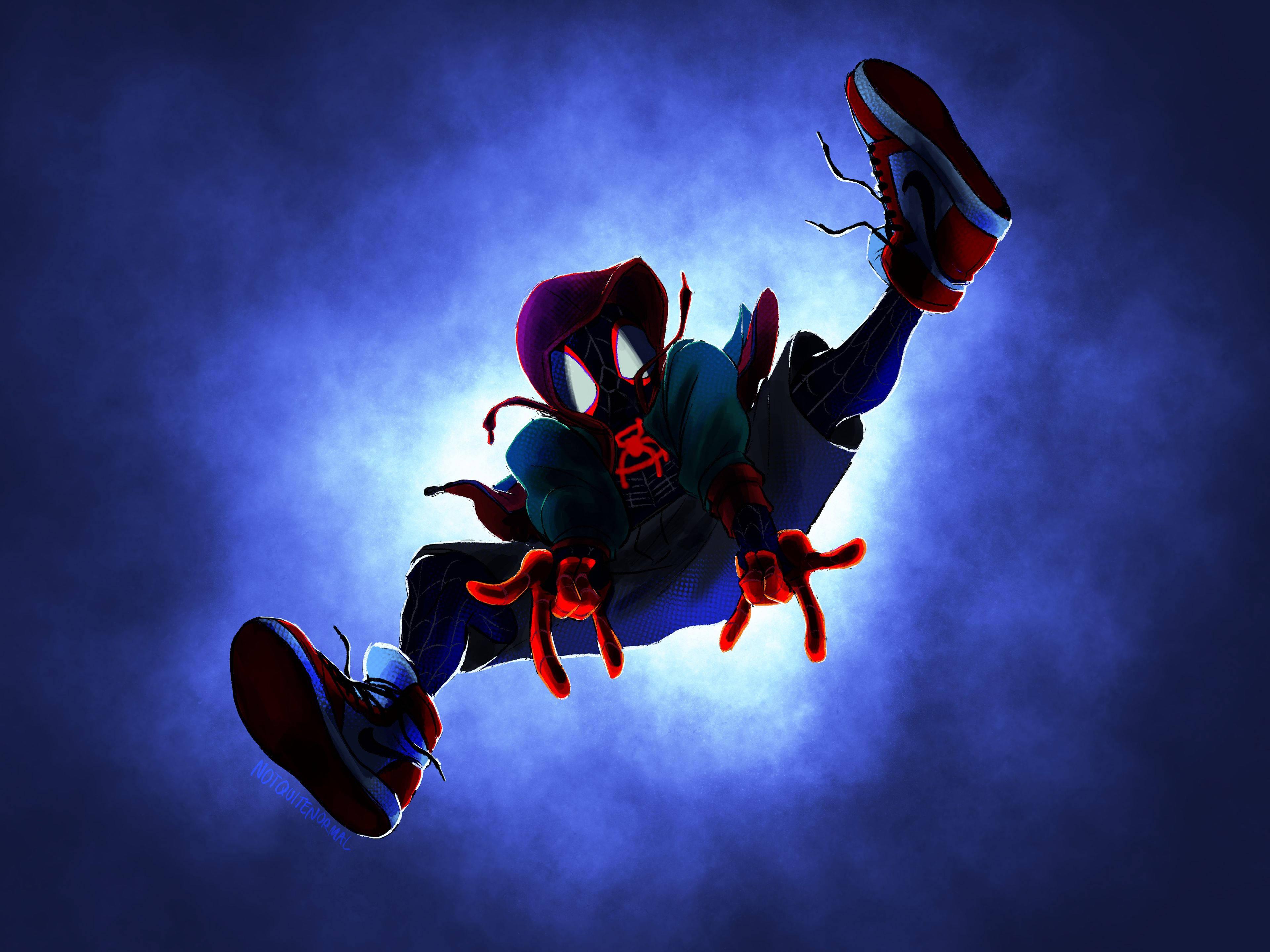 Miles Morales Ascends Into The Blue Sky — 3840x2879 wallpaper