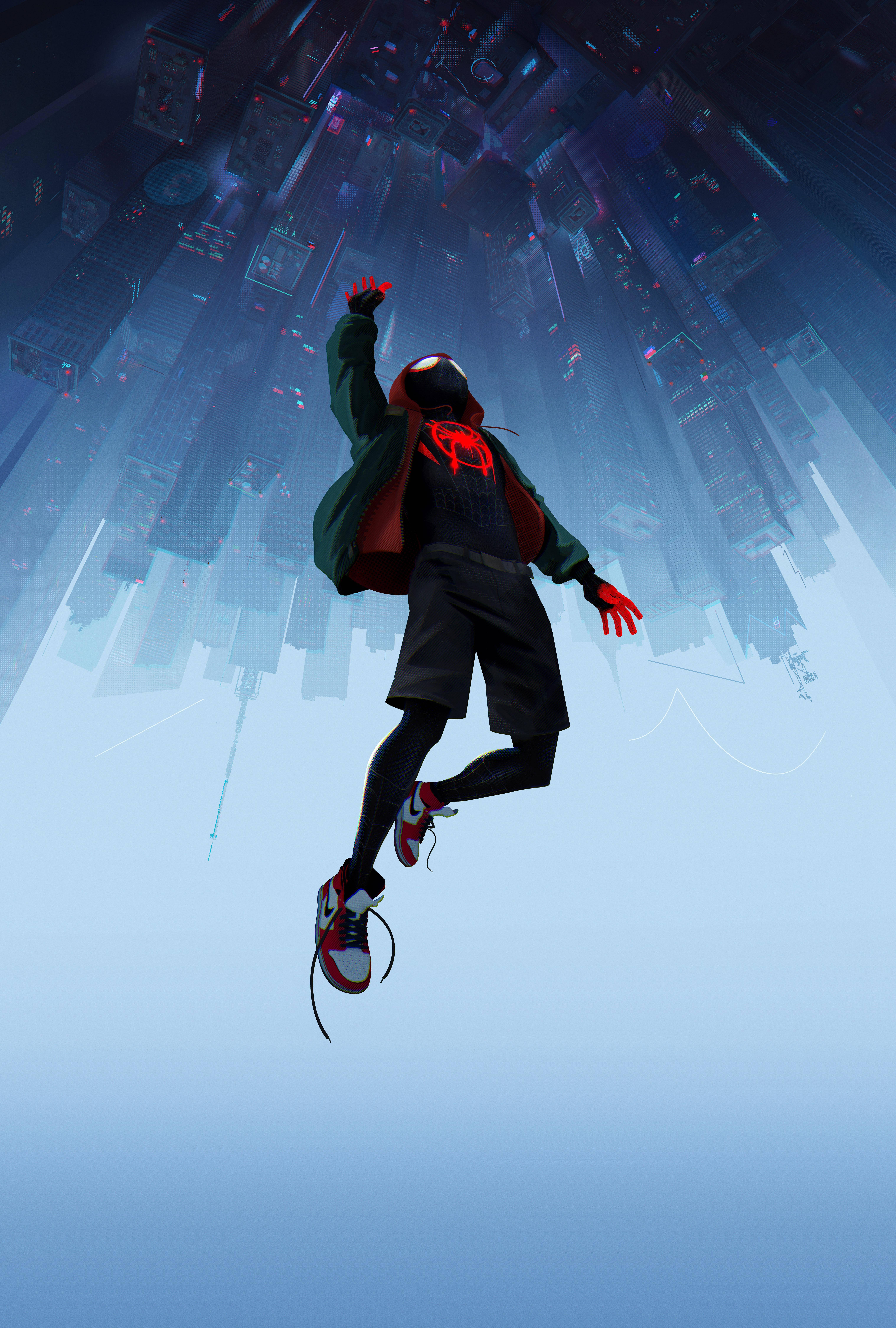 Miles Morales Falling Upside Down — 6072x9000 wallpaper