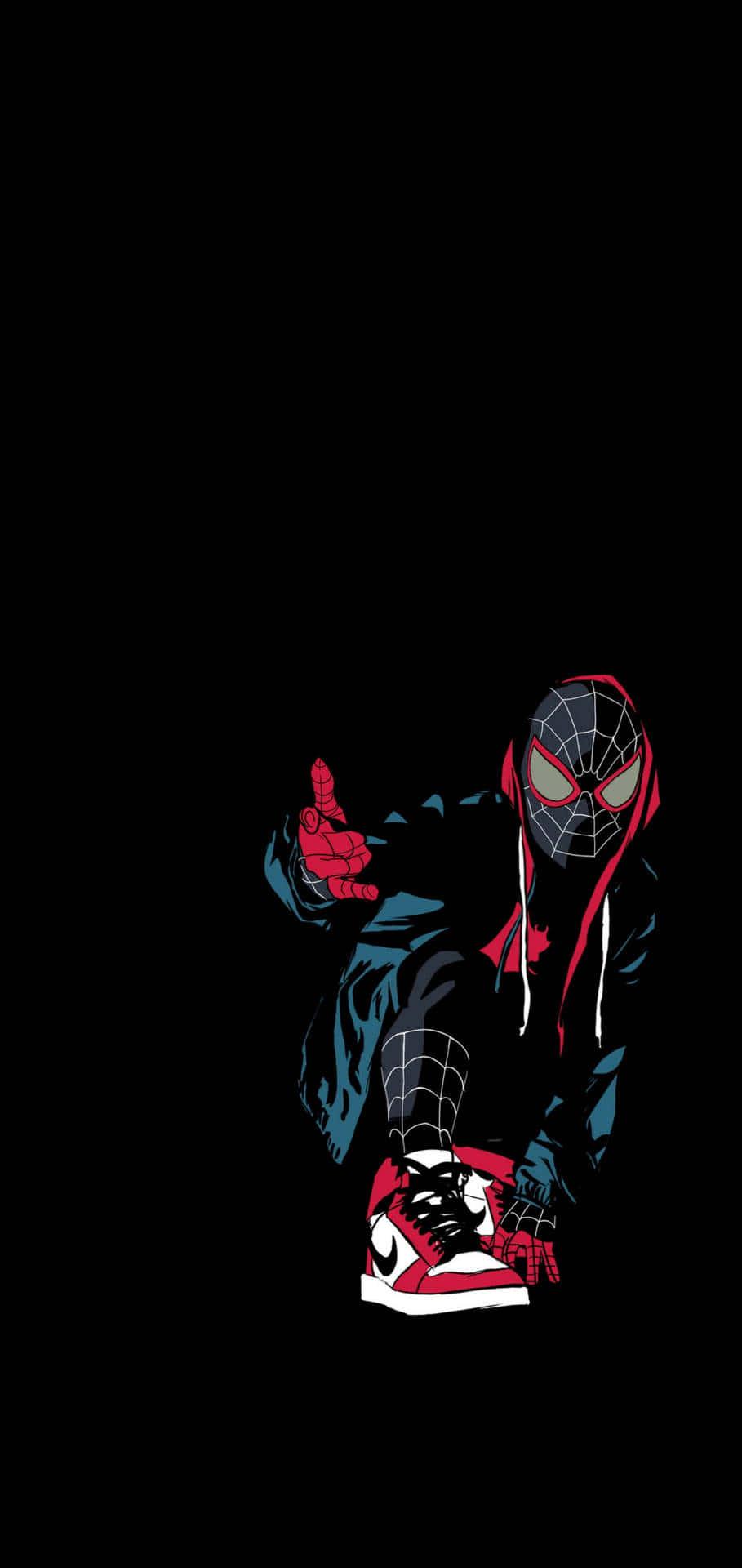 Miles Morales, Ready to Swing — 909x1920 wallpaper