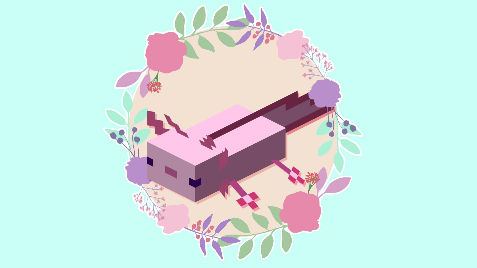 Minecraft Axolotl Fan Art — 1920x1080 wallpaper