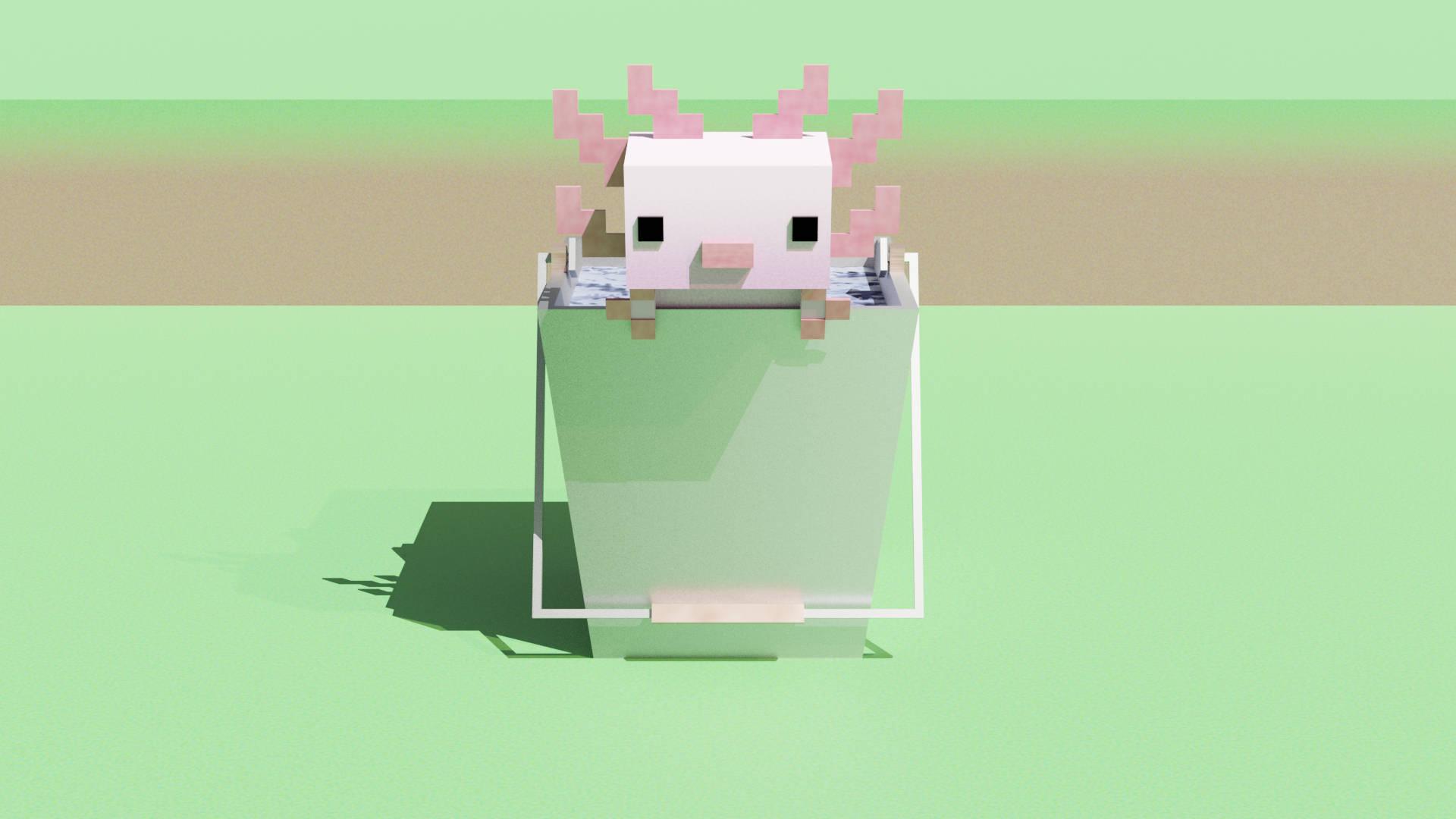 Minecraft Axolotl In Can — 1920x1080 wallpaper