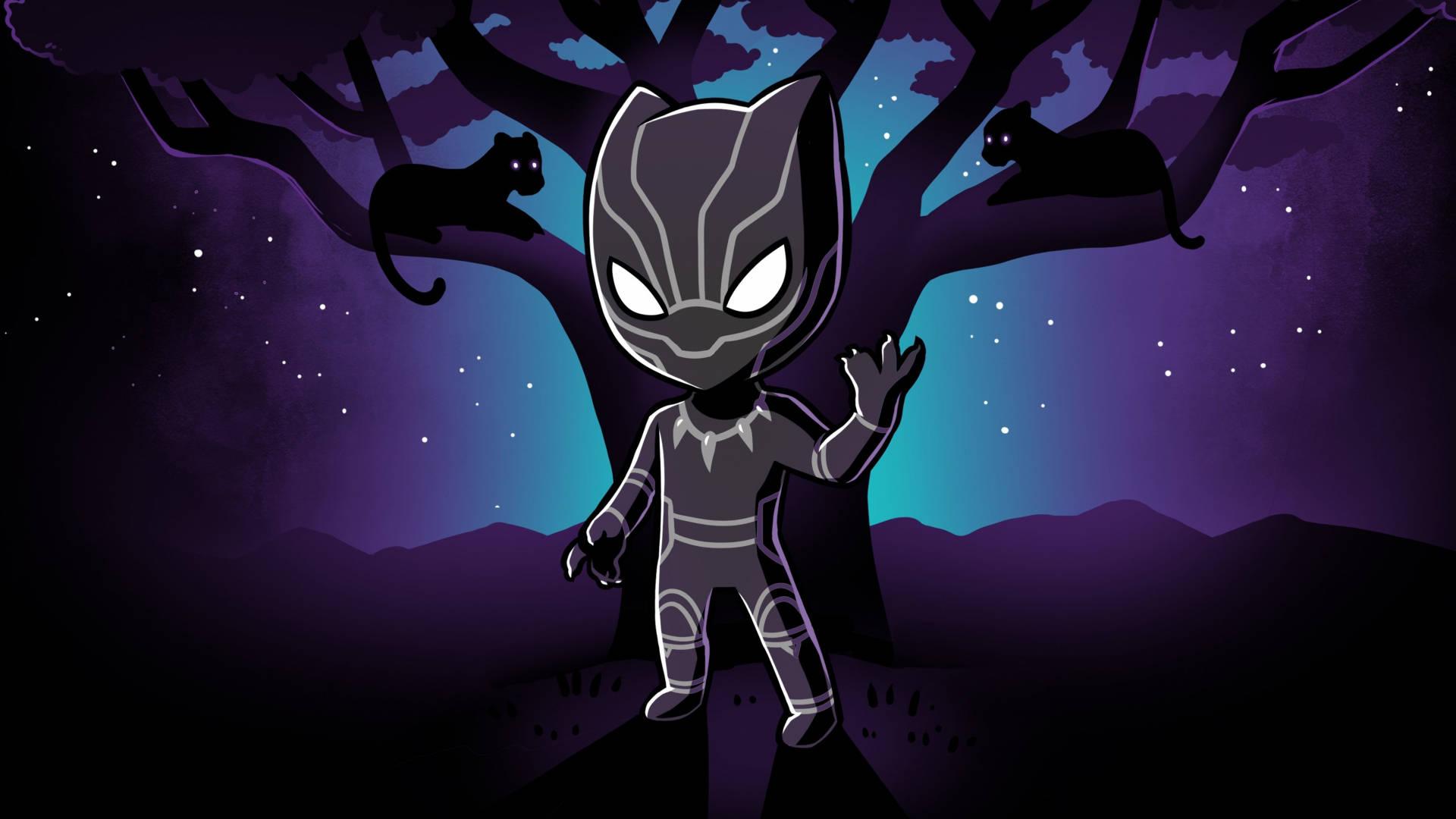 Mini Black Panther Cartoon — 1920x1080 wallpaper