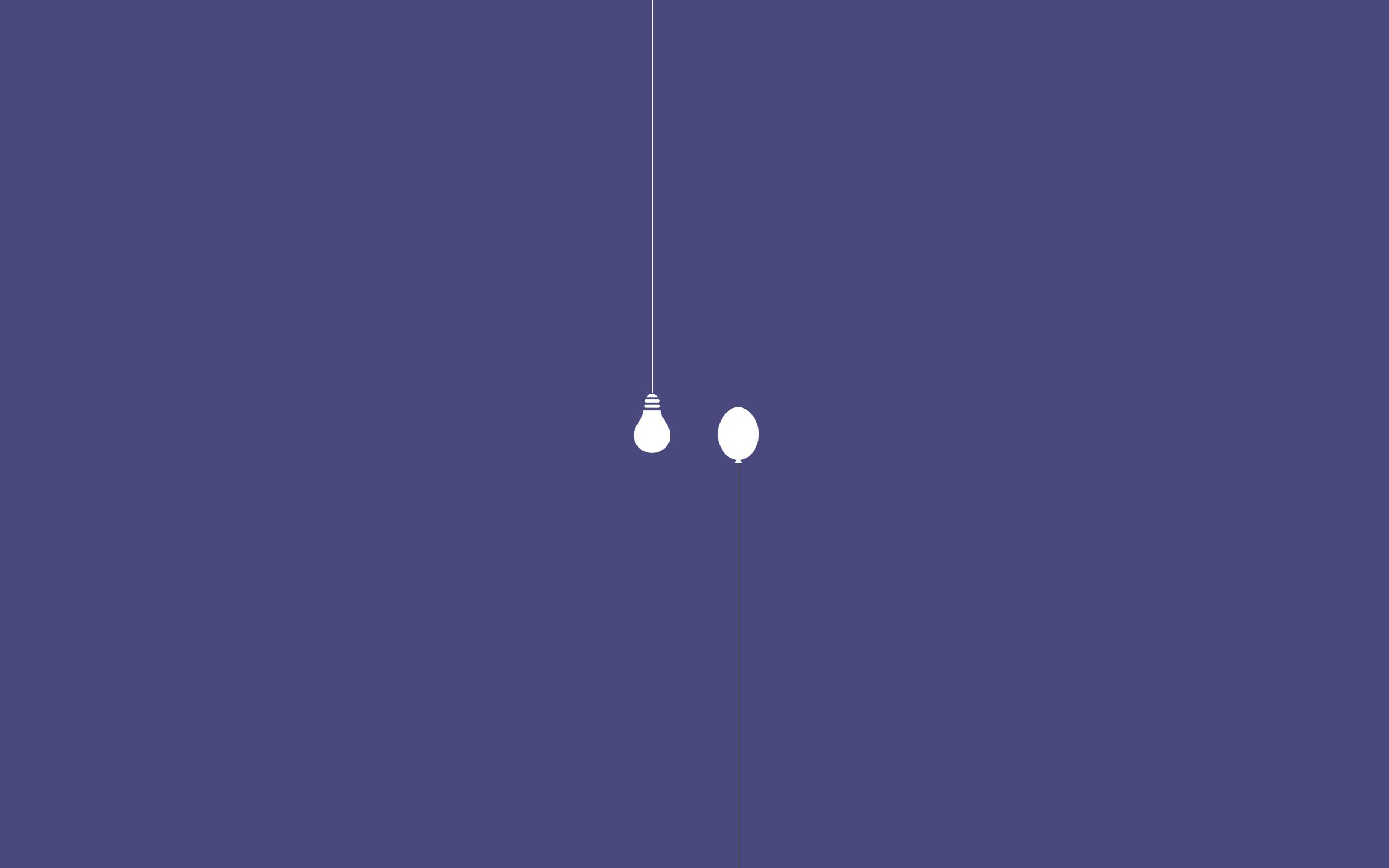Minimalist Concept: The Light Bulb Balloon — 2560x1600 wallpaper
