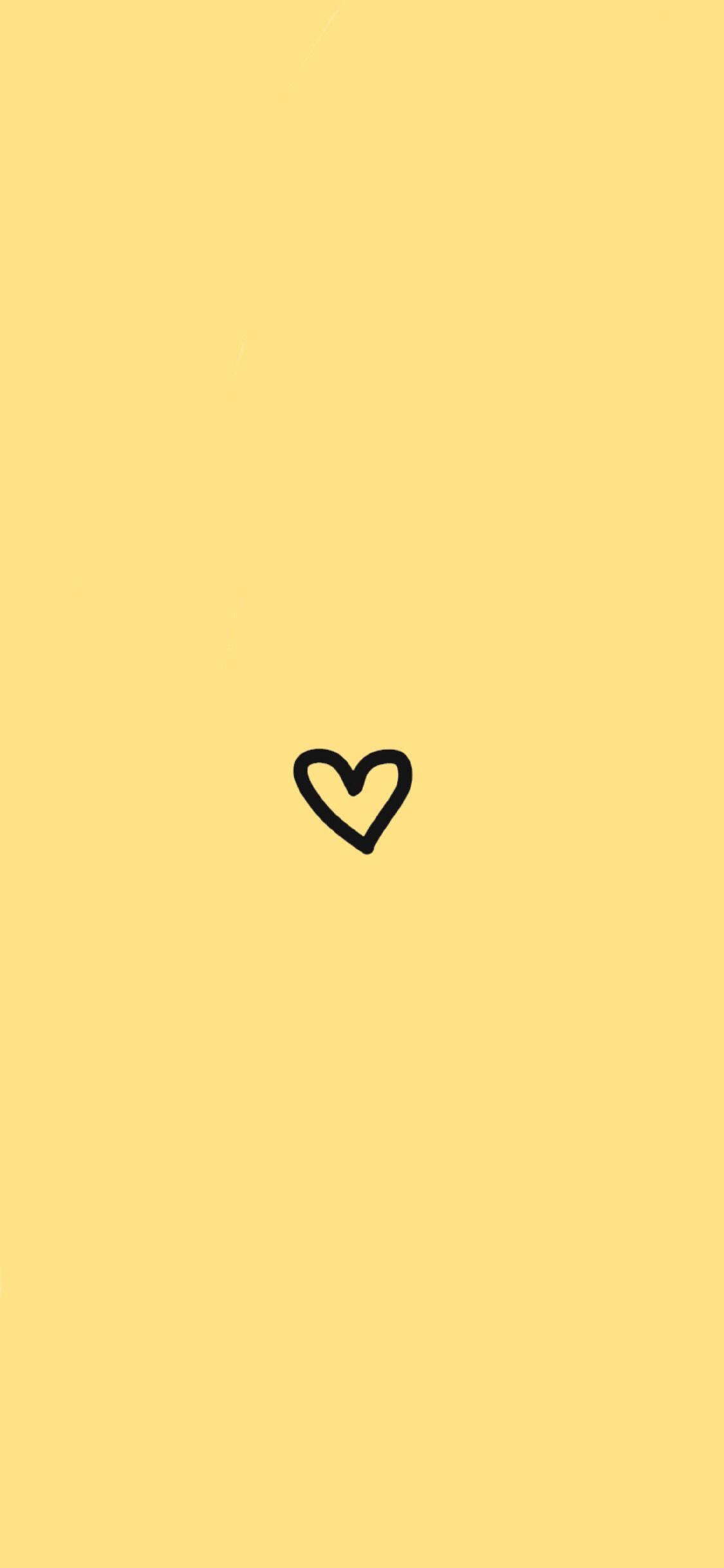 Minimalist Heart Yellow Instagram Profile — 1125x2436 wallpaper