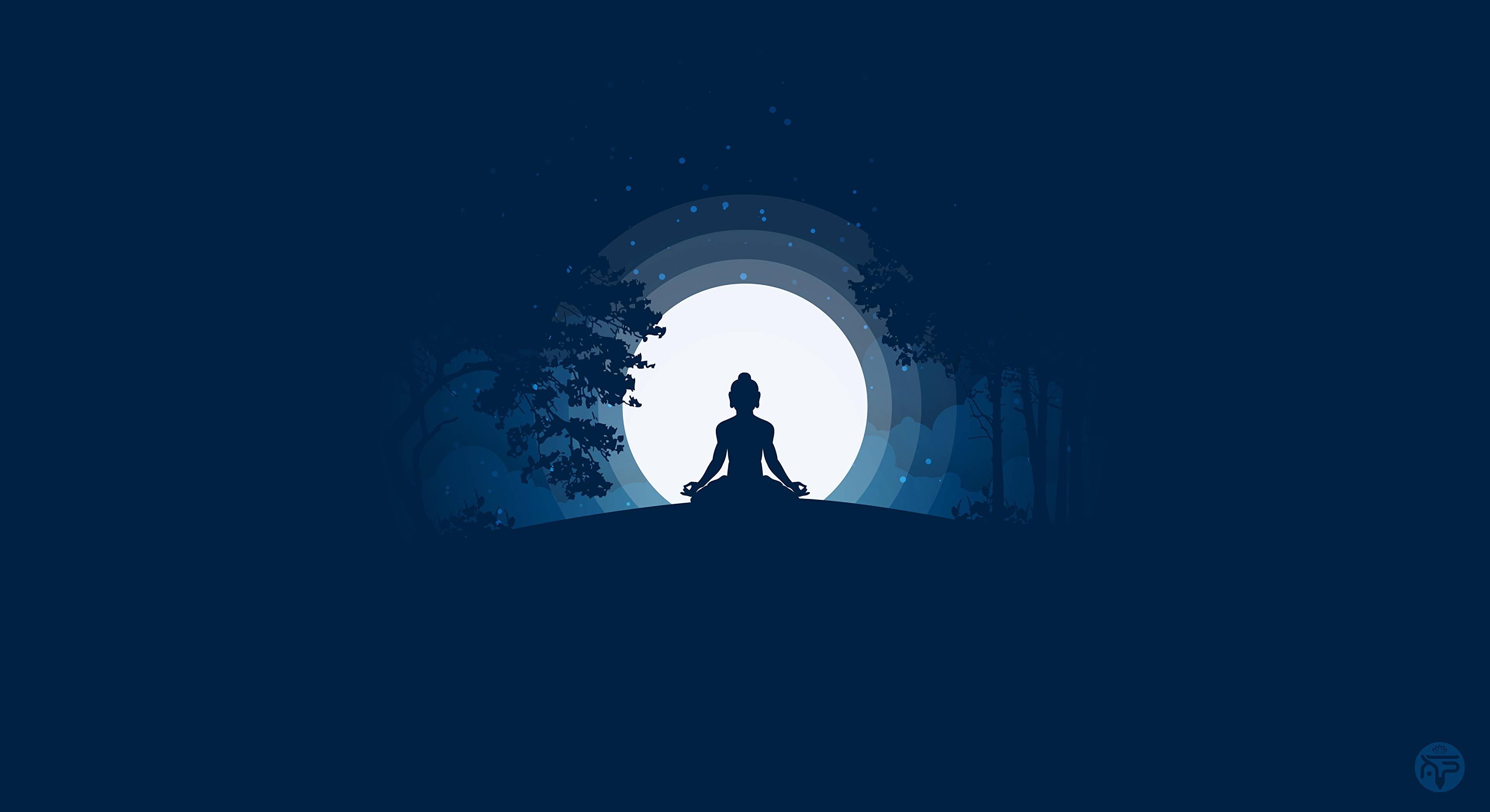 Minimalist Meditating Buddha — 3840x2094 wallpaper