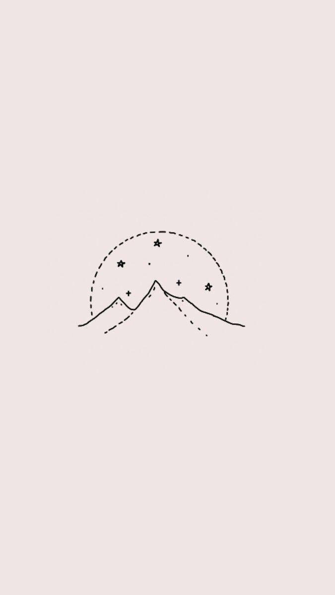 Minimalist Mountain Aesthetic Drawing — 675x1200 wallpaper