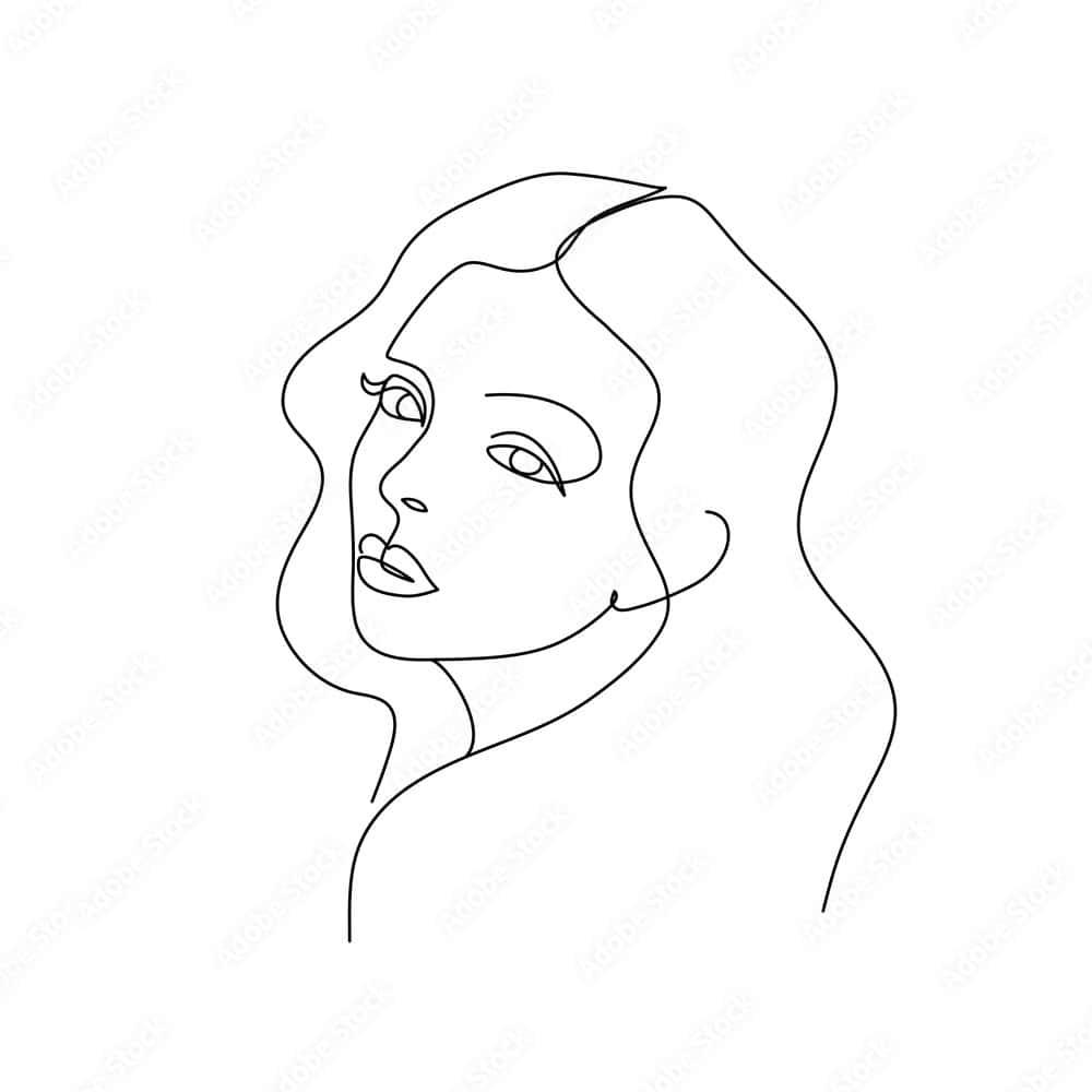 Minimalist Outline Of Woman Pictures — 1000x1000 wallpaper