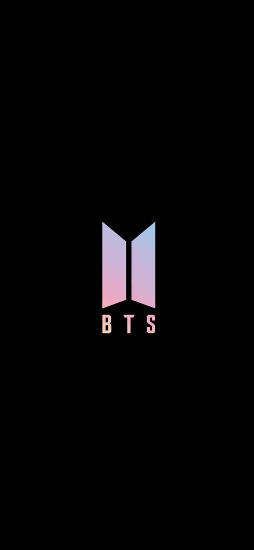 Minimalist Pink BTS Logo — 886x1920 wallpaper