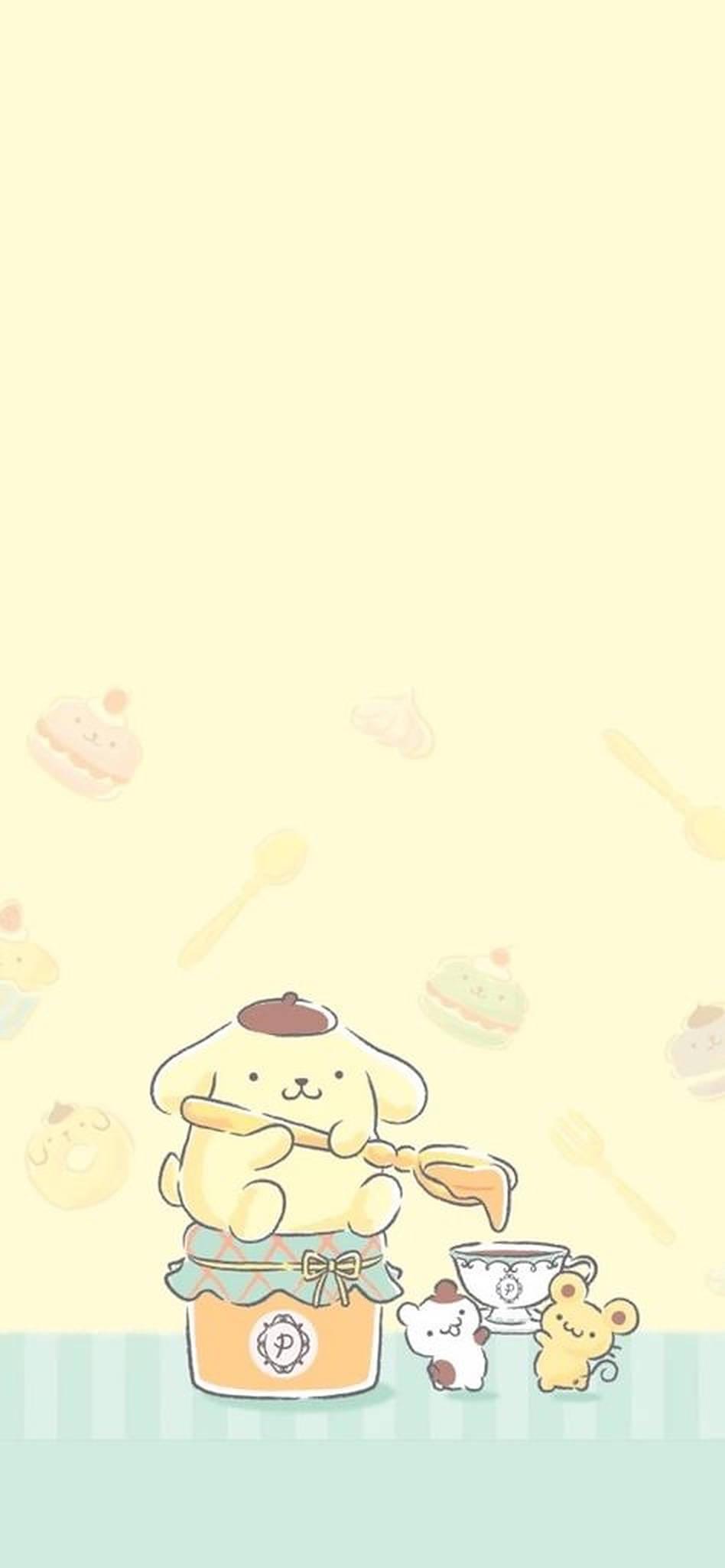 Minimalist Pompompurin Art — 948x2048 wallpaper