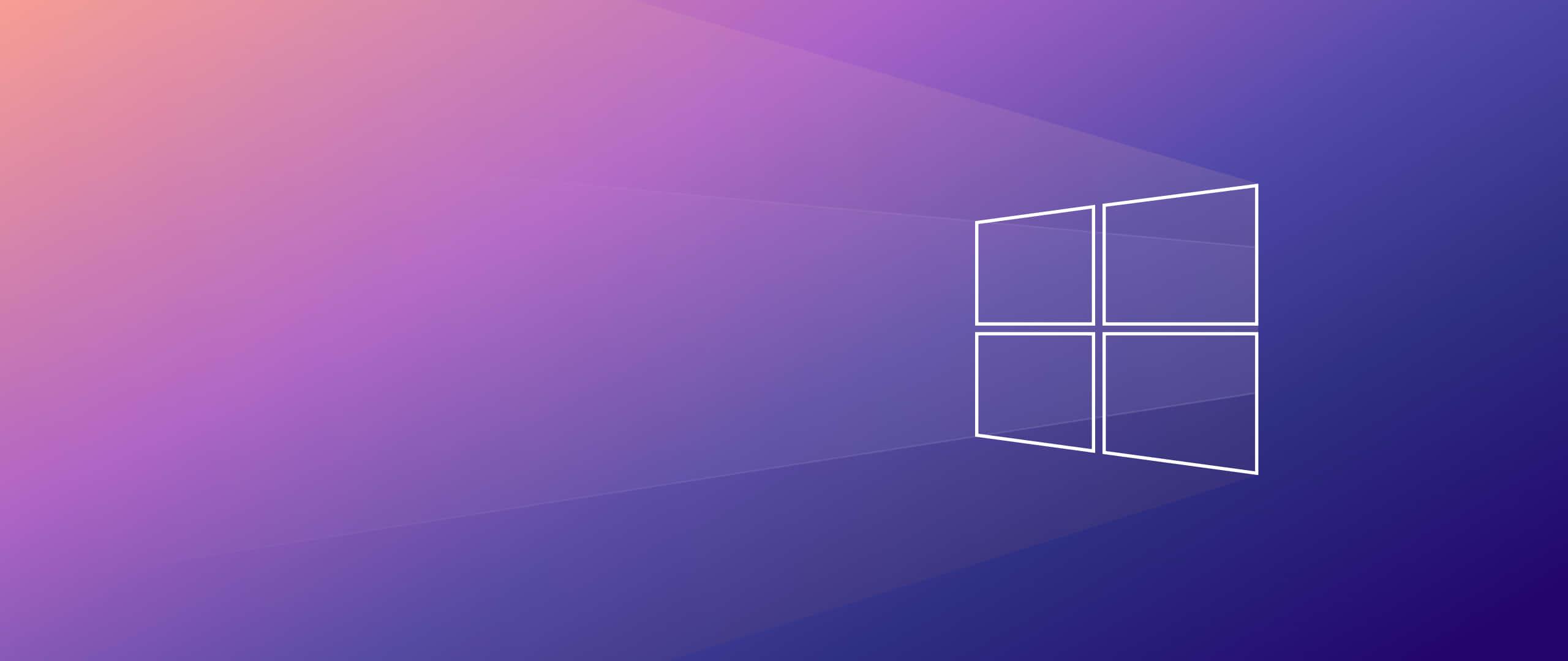 Minimalist Purple Windows 10 Background — 2560x1080 wallpaper