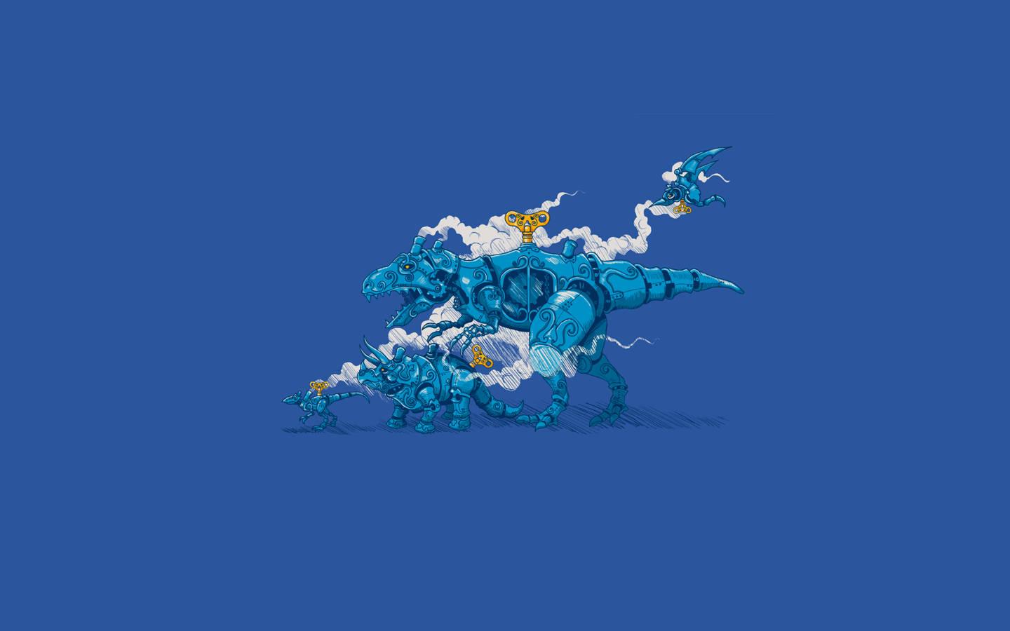 Minimalist Robot Dinosaur — 1440x900 wallpaper